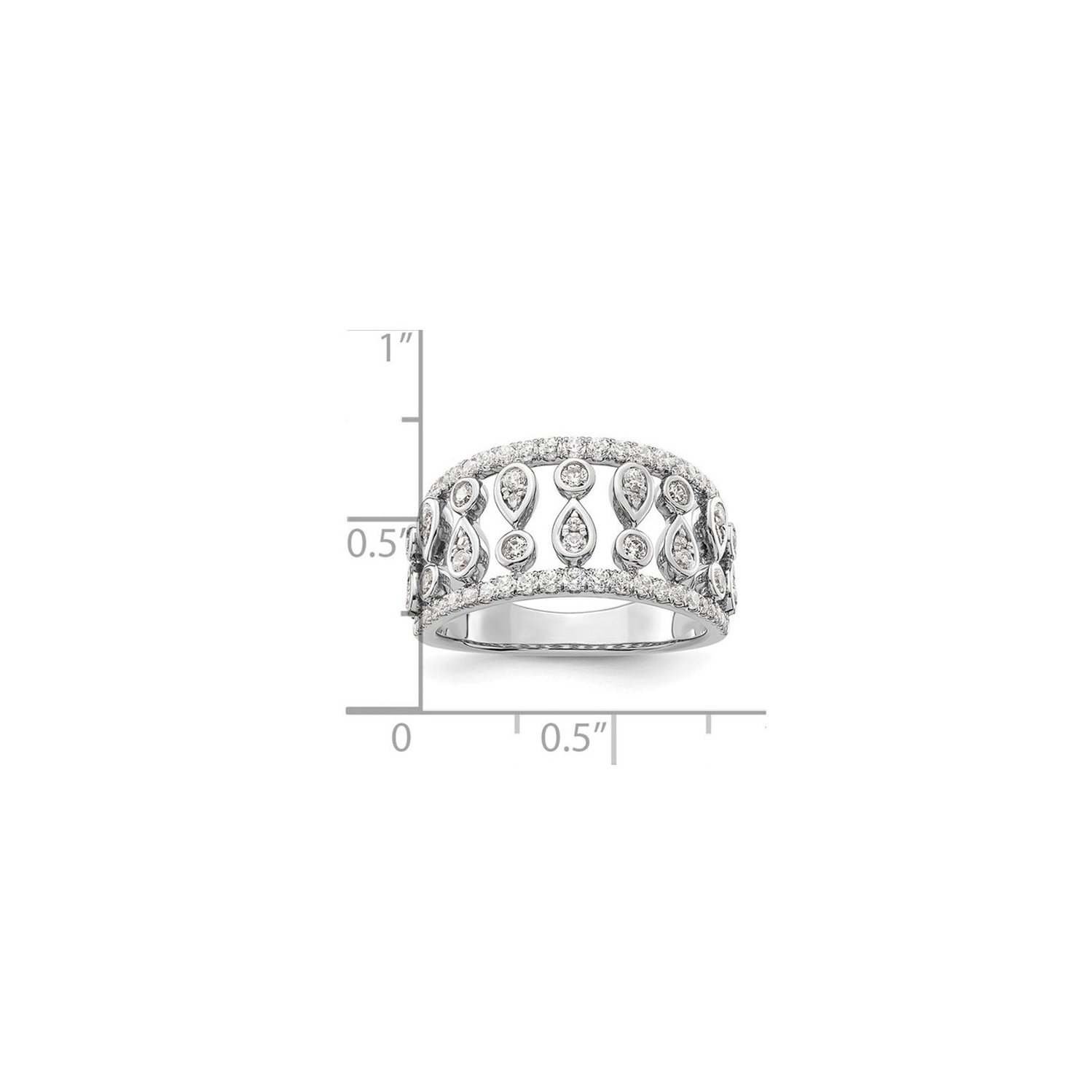 7/10 Carat Lab-Grown Diamond Band Ring in 14K White Gold (SIZE 7)