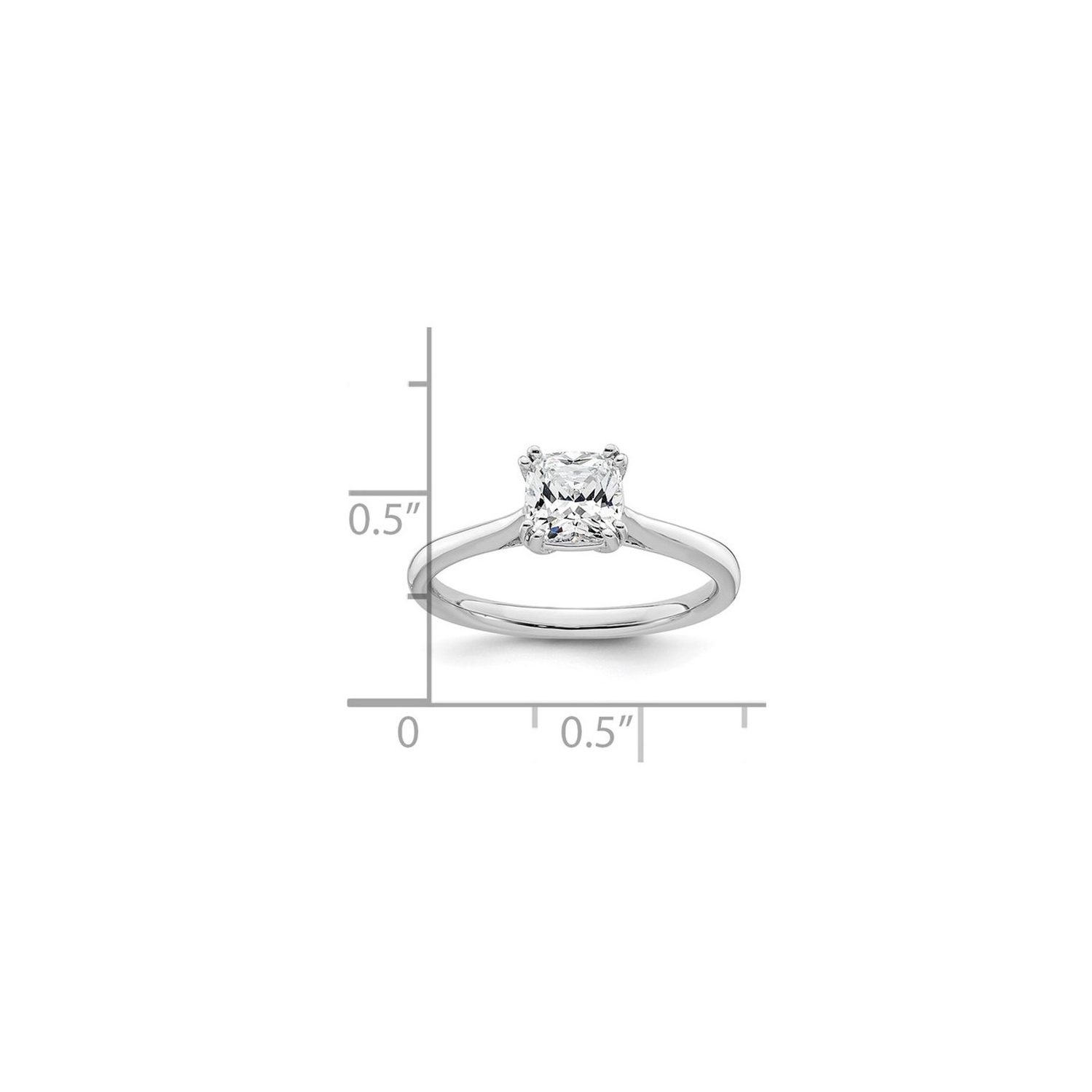 1.25 Carat IGI Certified Cushion-Cut Lab Grown Diamond Solitaire Engagement Ring in 14K White Gold