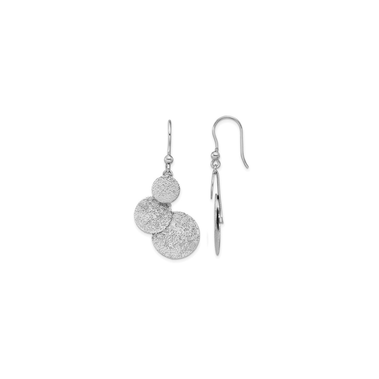 Sterling Silver Textured Circles Dangle Earrings