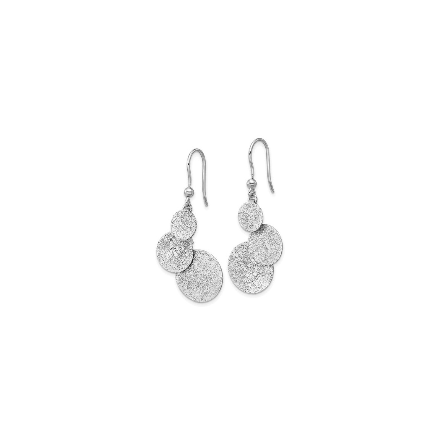 Sterling Silver Textured Circles Dangle Earrings