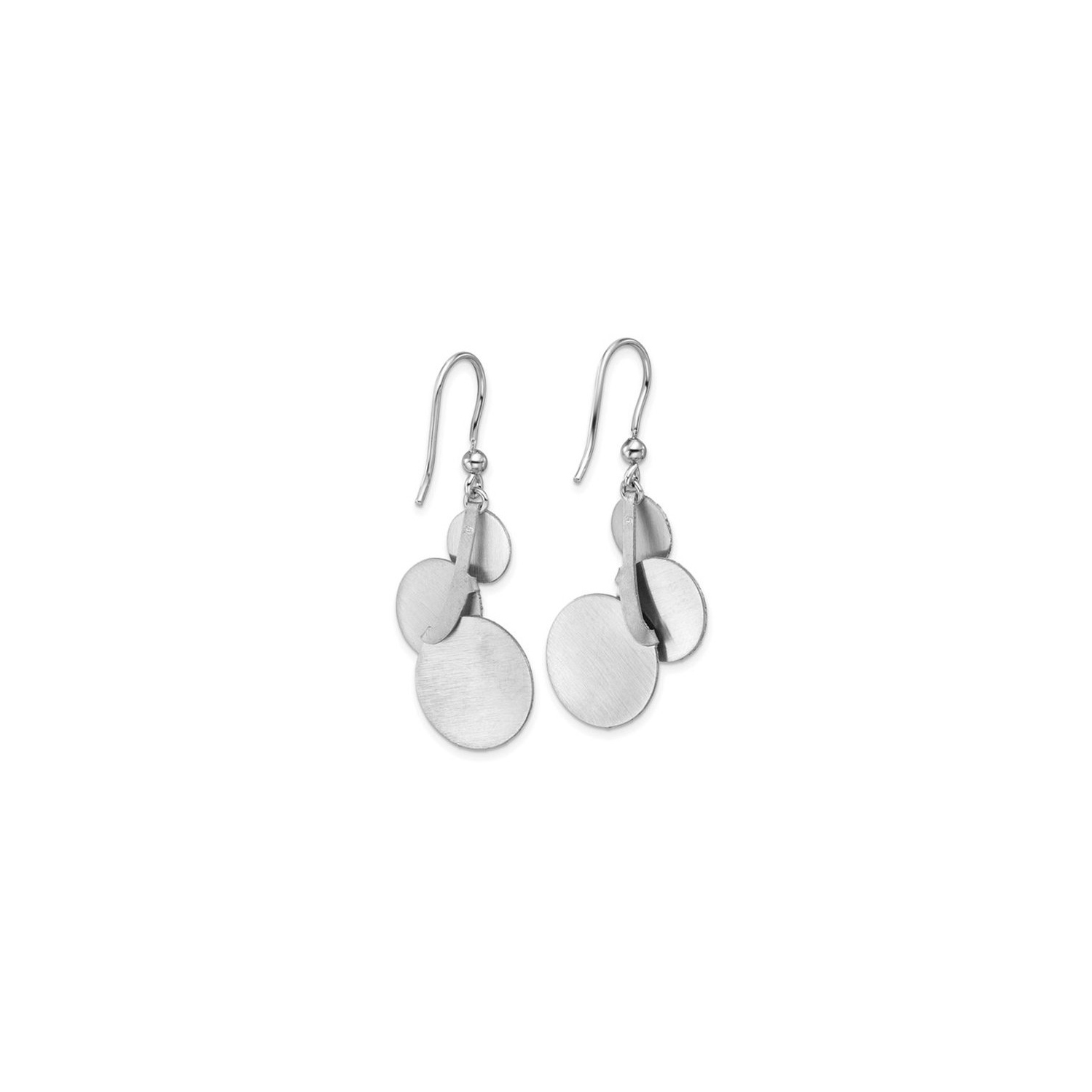 Sterling Silver Textured Circles Dangle Earrings