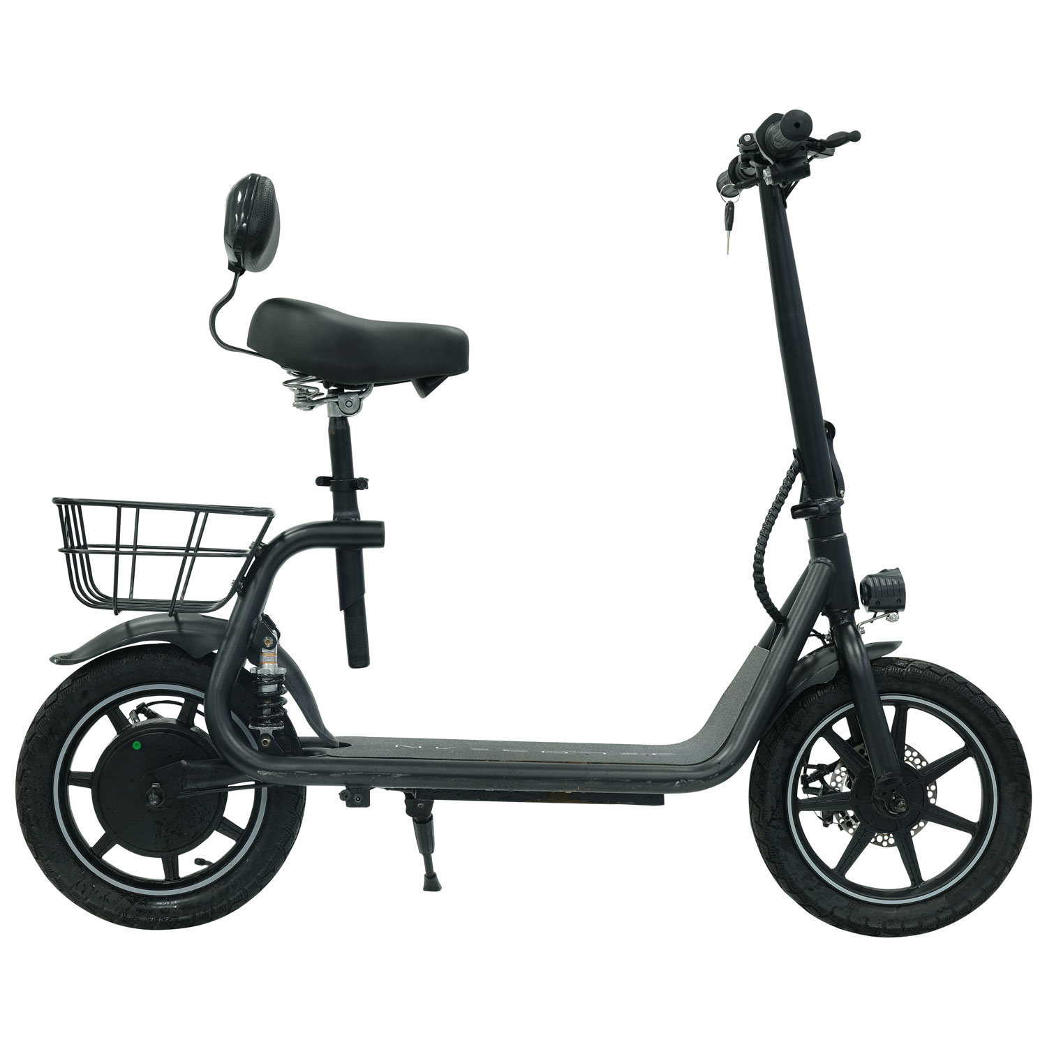 Trottinette électrique pliable avec siège de 14 po de DeLorean - Noir