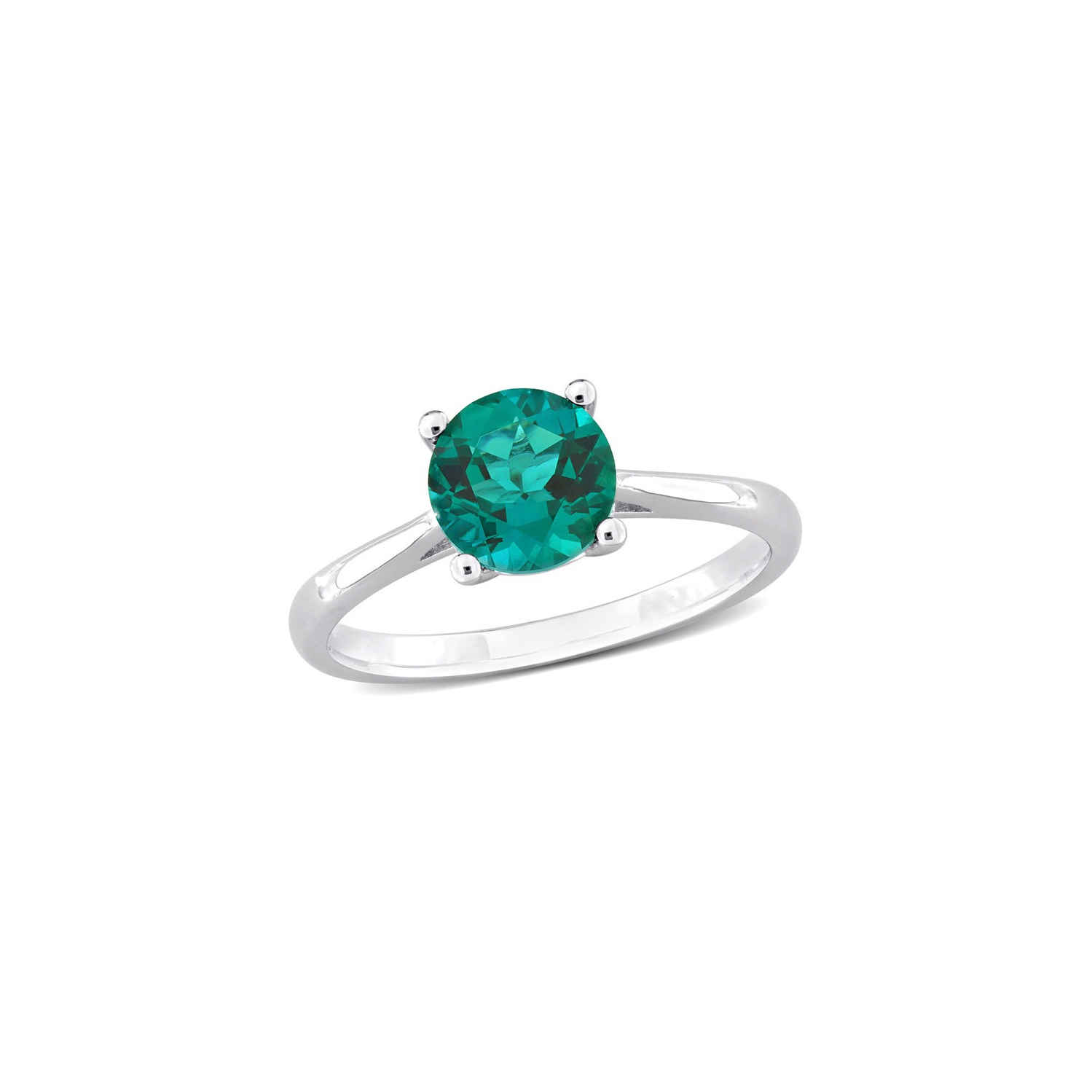 1.15 Carat Lab-Created Green Emerald Ring in Sterling Silver