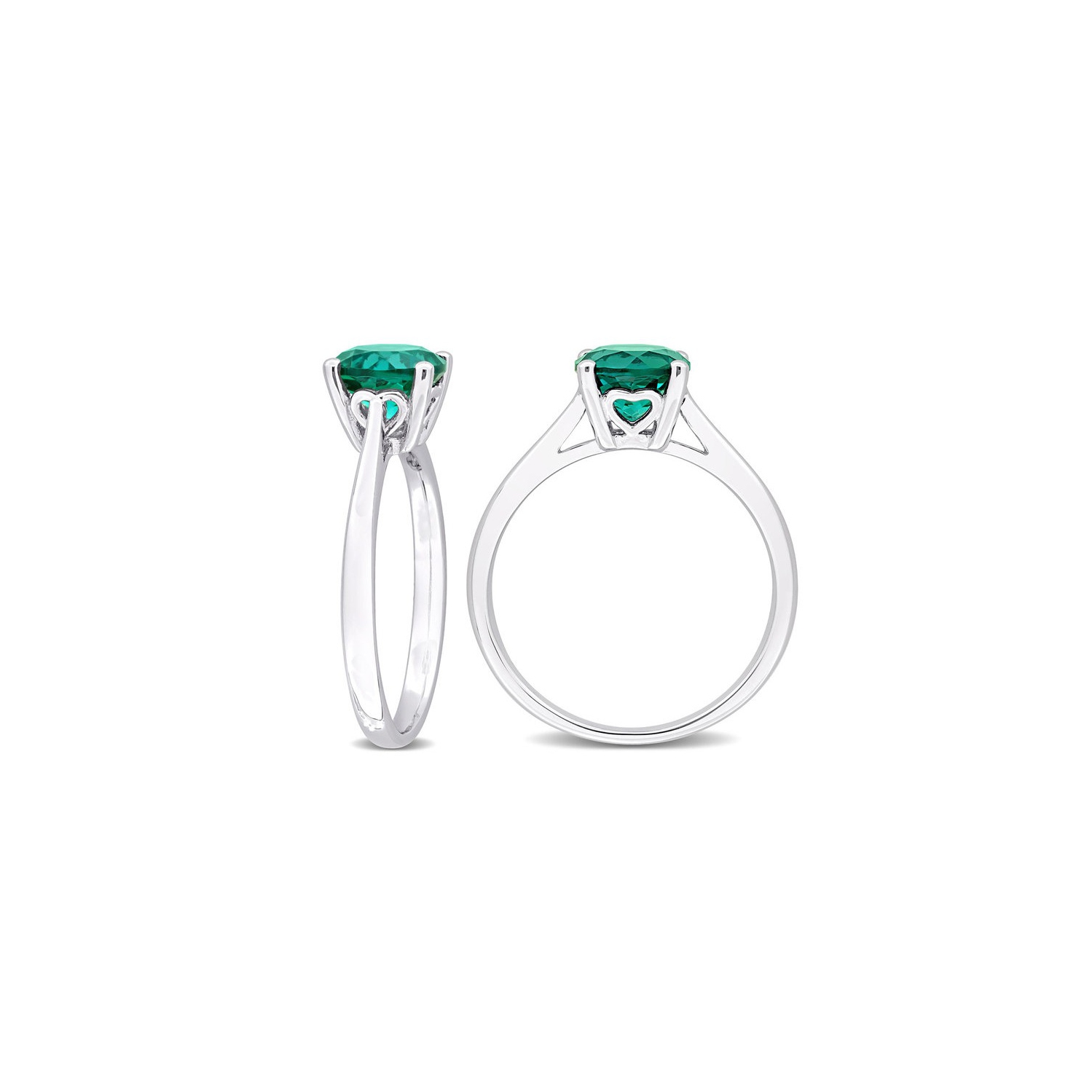 1.15 Carat Lab-Created Green Emerald Ring in Sterling Silver