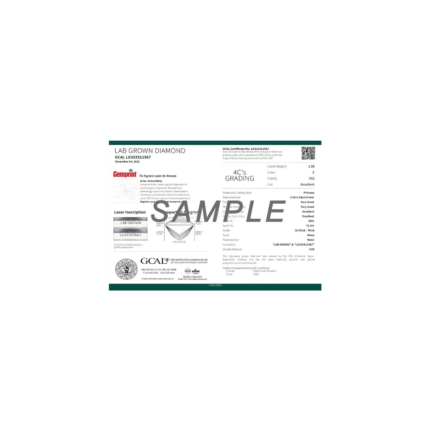 2.00 Carat IGI Certified Round Lab-Grown Diamond Engagement Ring 14K White Gold