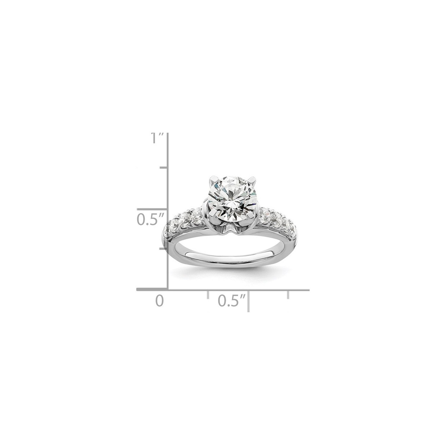 2.00 Carat IGI Certified Round Lab-Grown Diamond Engagement Ring 14K White Gold