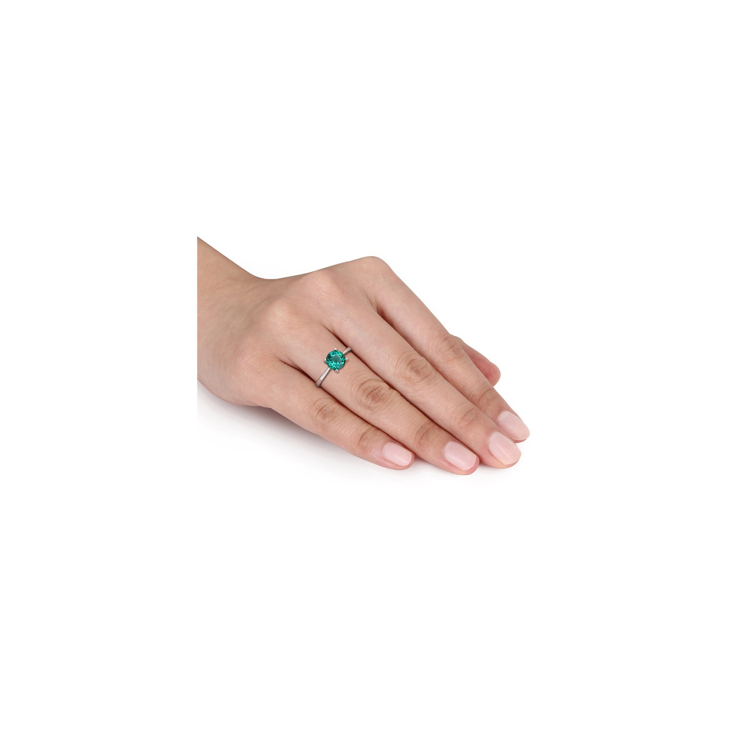 1.15 Carat Lab-Created Green Emerald Ring in Sterling Silver
