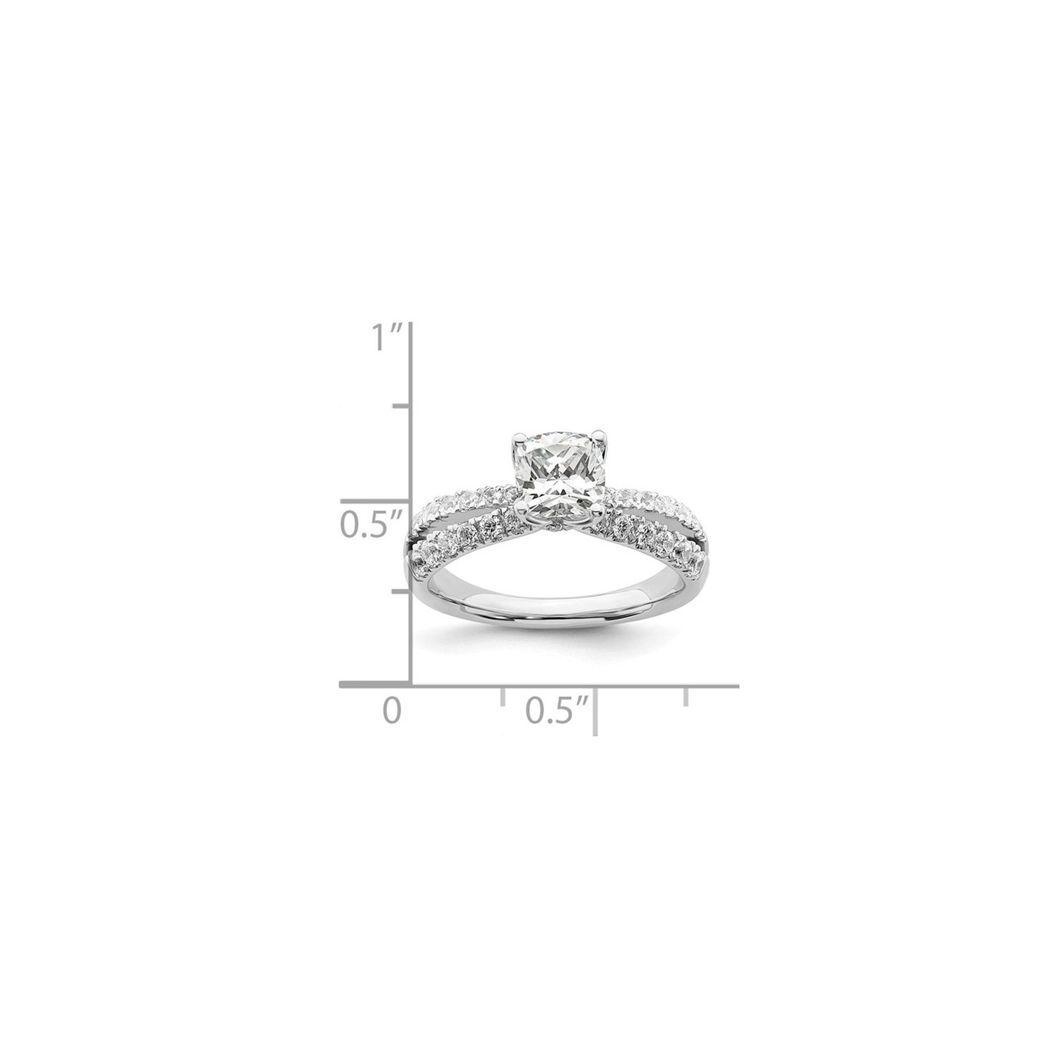 1.80 Carat Certified Cushion-Cut Lab Grown Diamond Engagement Ring in 14K White Gold