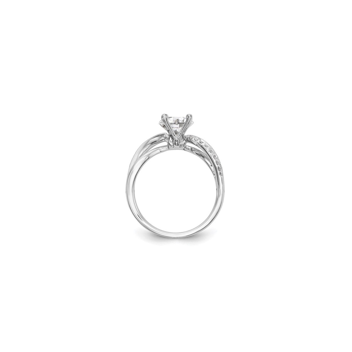 Bague de fiançailles en or blanc 14K ct avec diamant rond créé en laboratoire certifié IGI d'1,16&nbsp;carat
