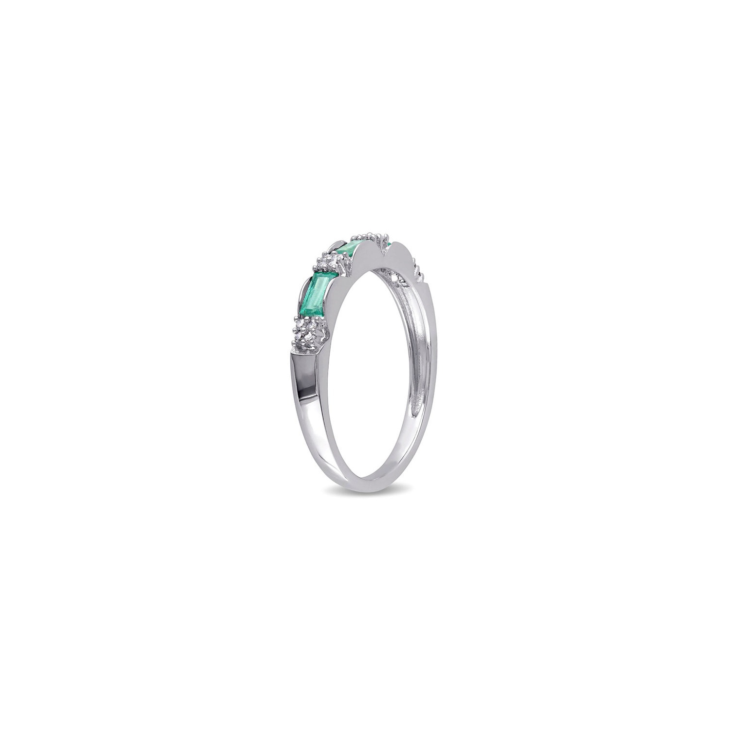 1/3 Carat Baguette Emerald Band Ring in 10K White Gold