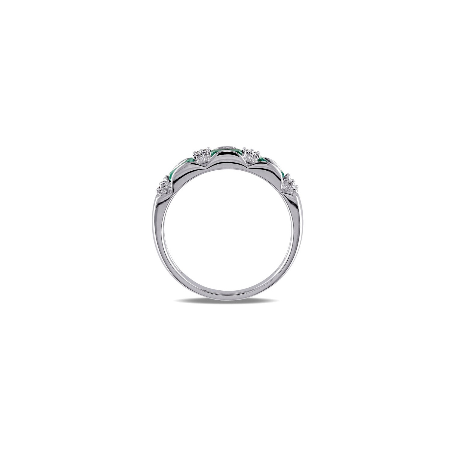 1/3 Carat Baguette Emerald Band Ring in 10K White Gold