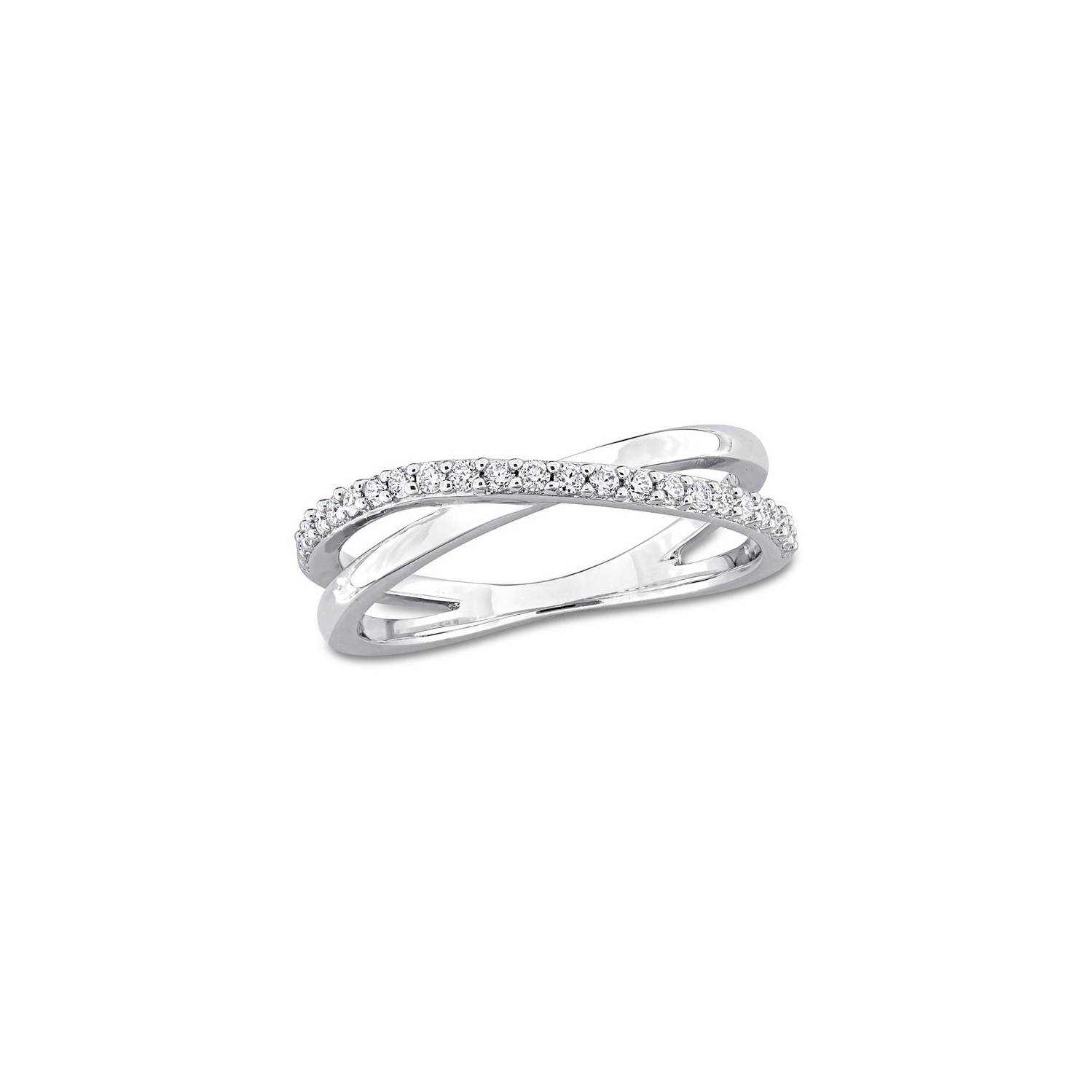 1/4 Carat Lab-Created Moissanite Criss Cross Ring in Sterling Silver