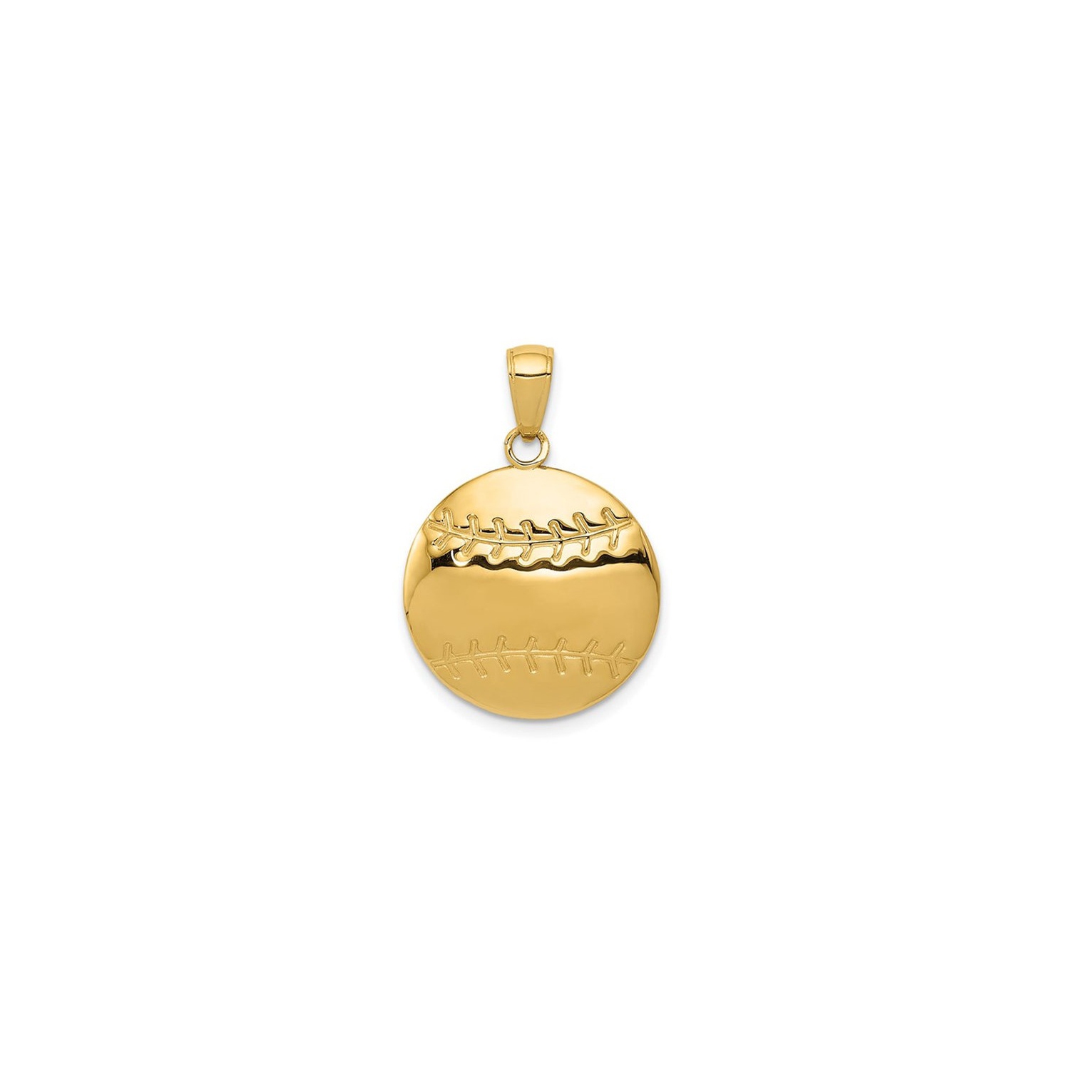 14K Yellow Gold Baseball Charm Pendant