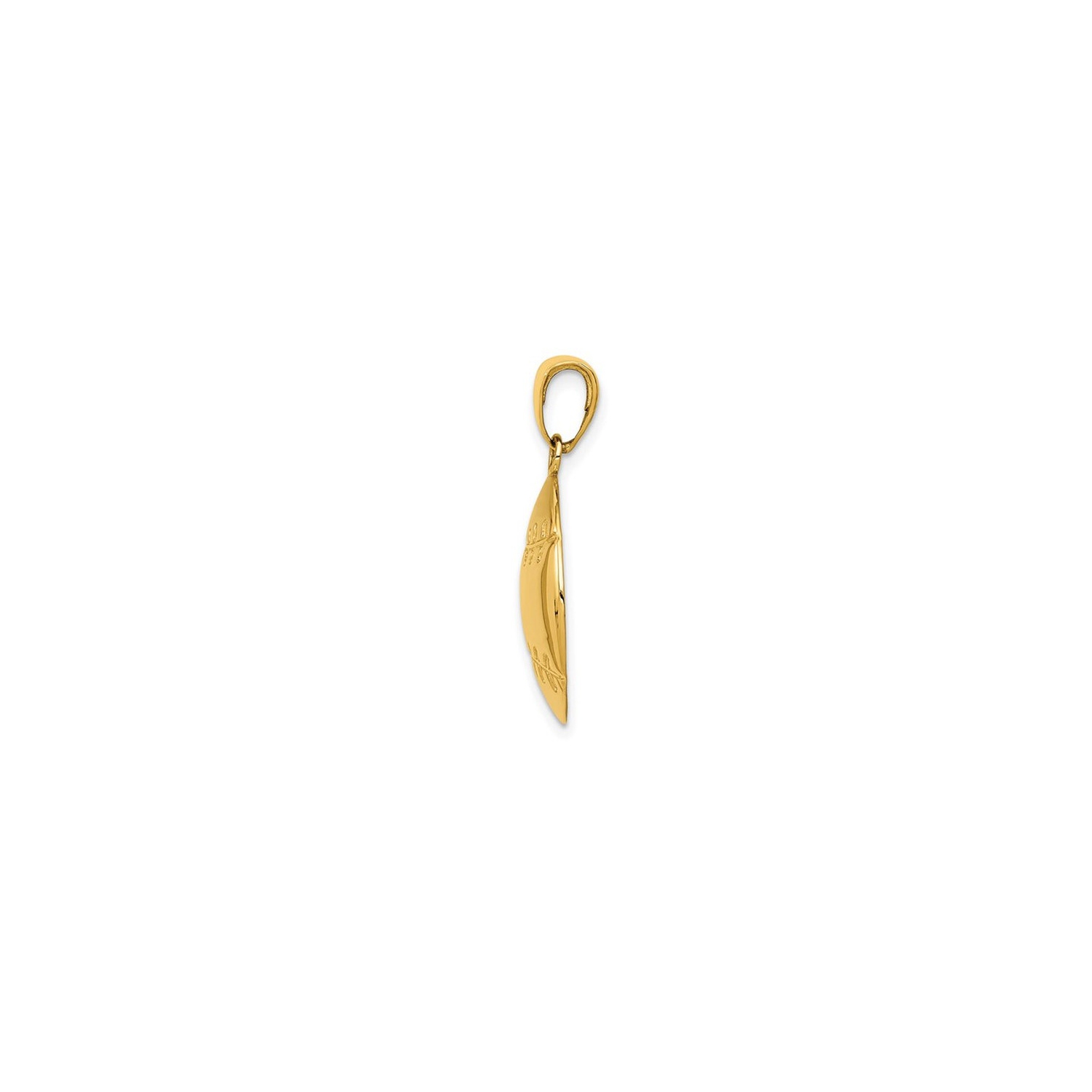 14K Yellow Gold Baseball Charm Pendant