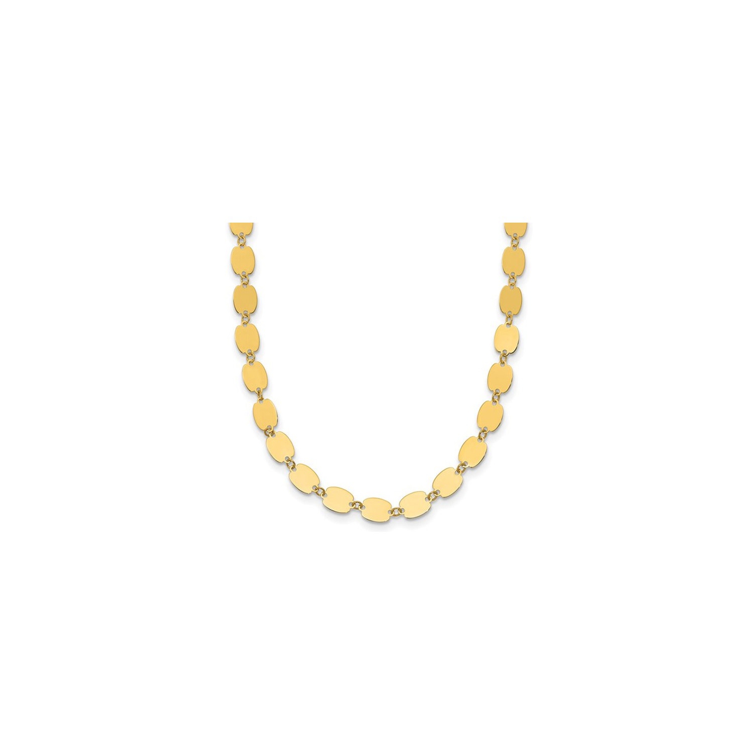 14K Yellow Gold Mirror Link Necklace