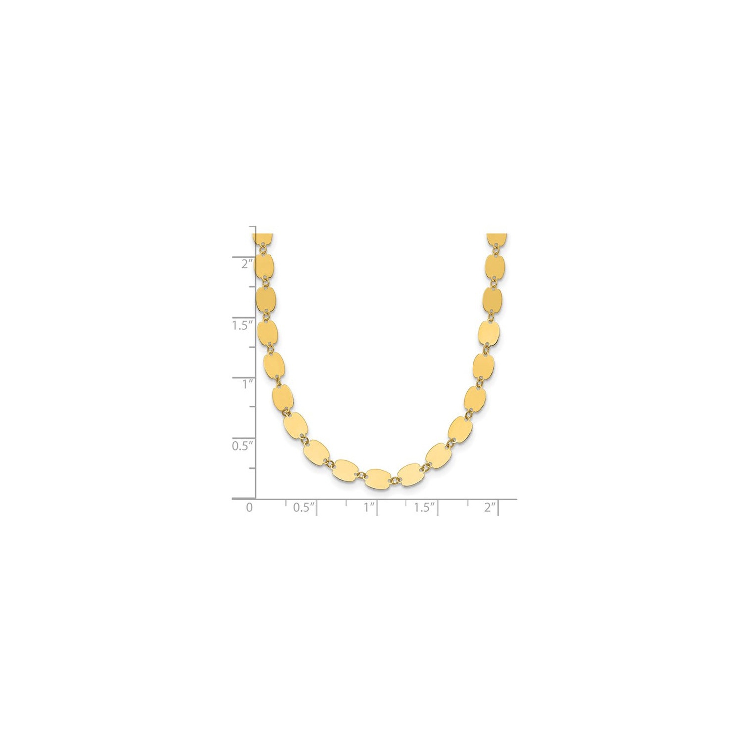 14K Yellow Gold Mirror Link Necklace