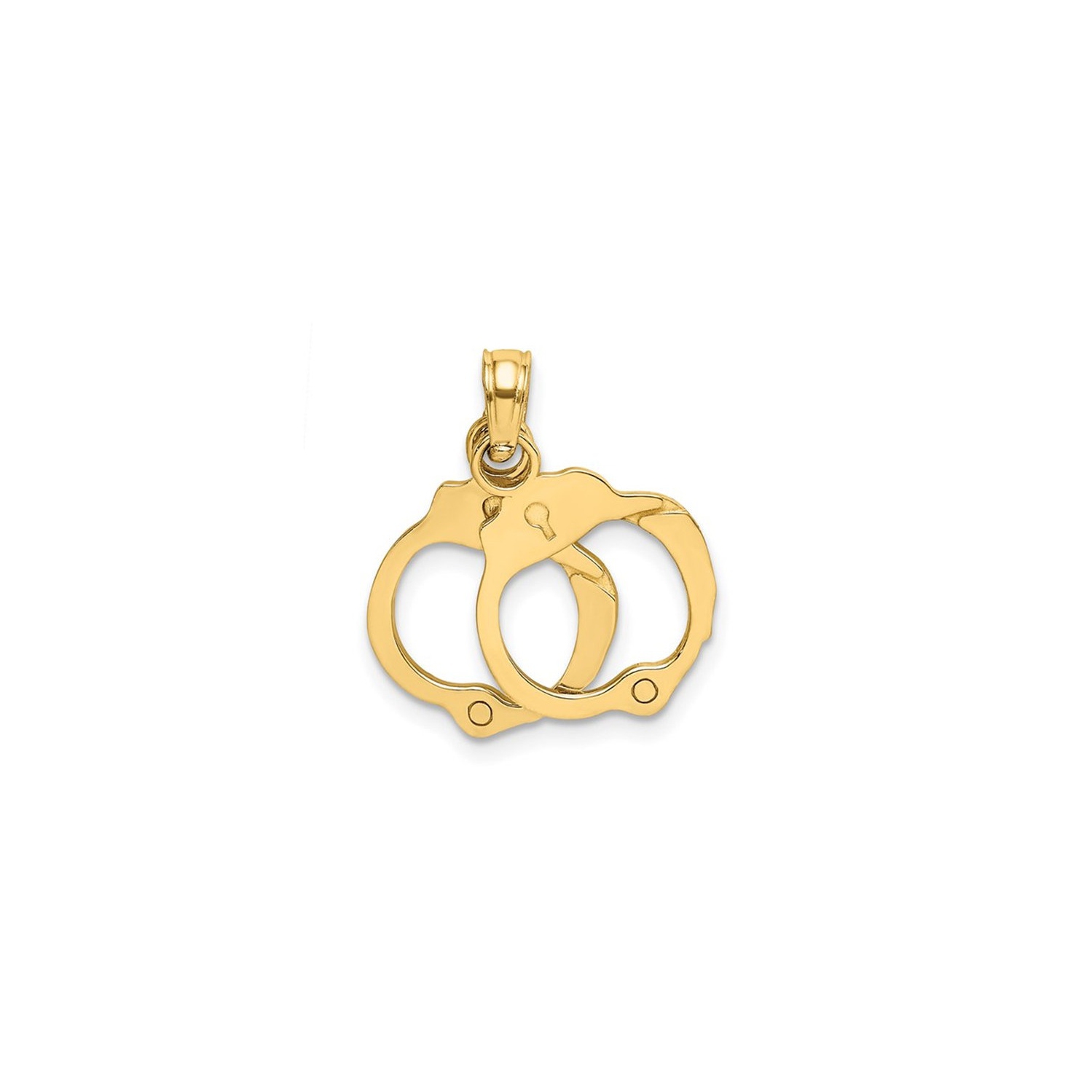 14K Yellow Gold Handcuffs Charm Pendant