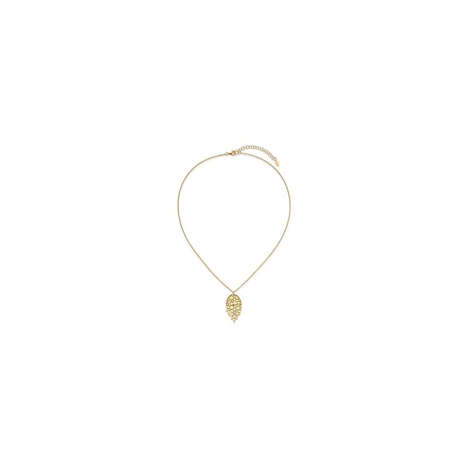 14K Yellow Gold Drop Polished Pendant Necklace with Chain