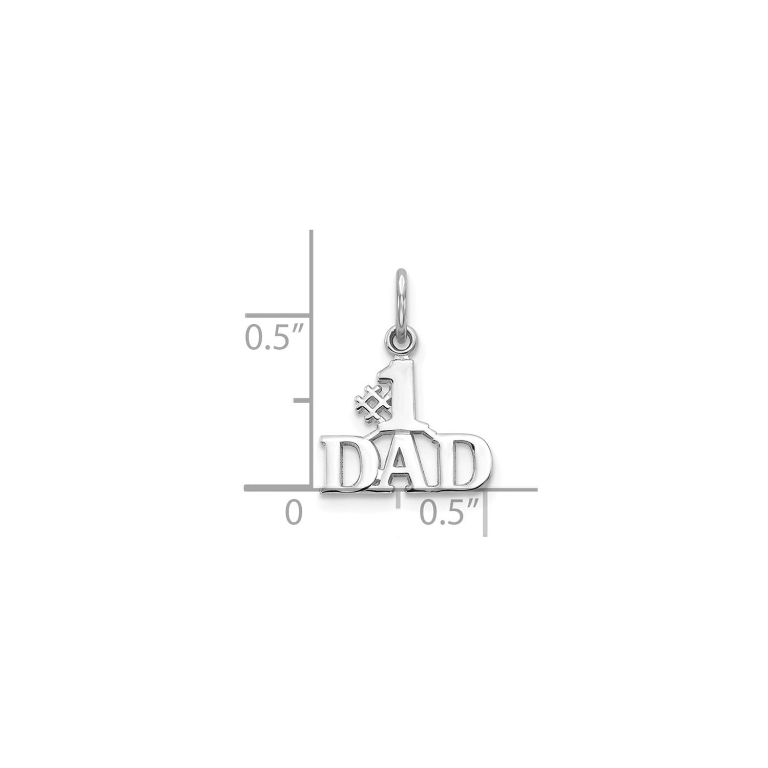 10K White Gold #1 DAD Charm Pendant