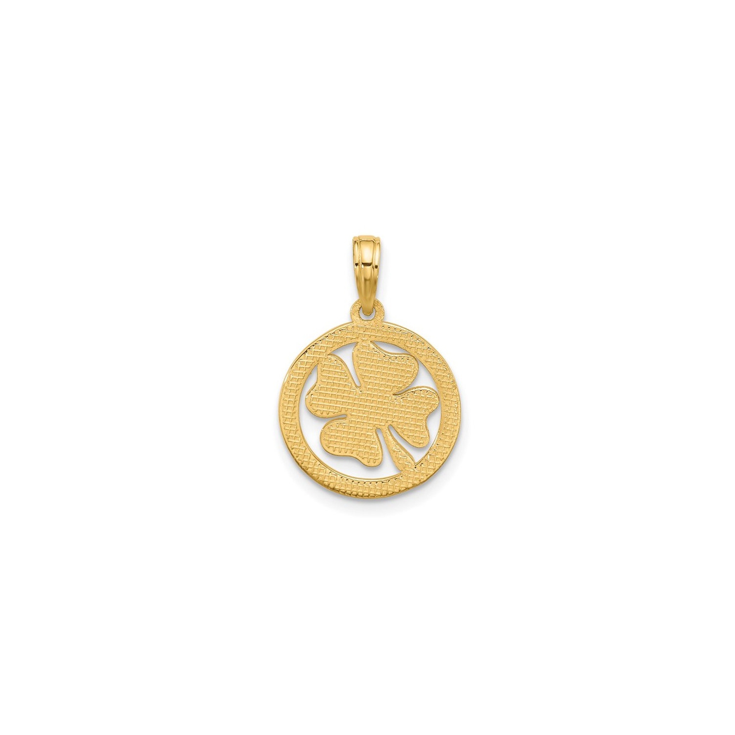 Pendentif en forme de trèfle en or jaune 14 K