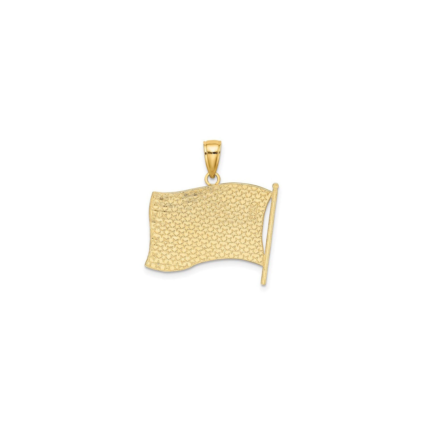 Pendentif à breloque drapeau américain en or jaune 14K ct