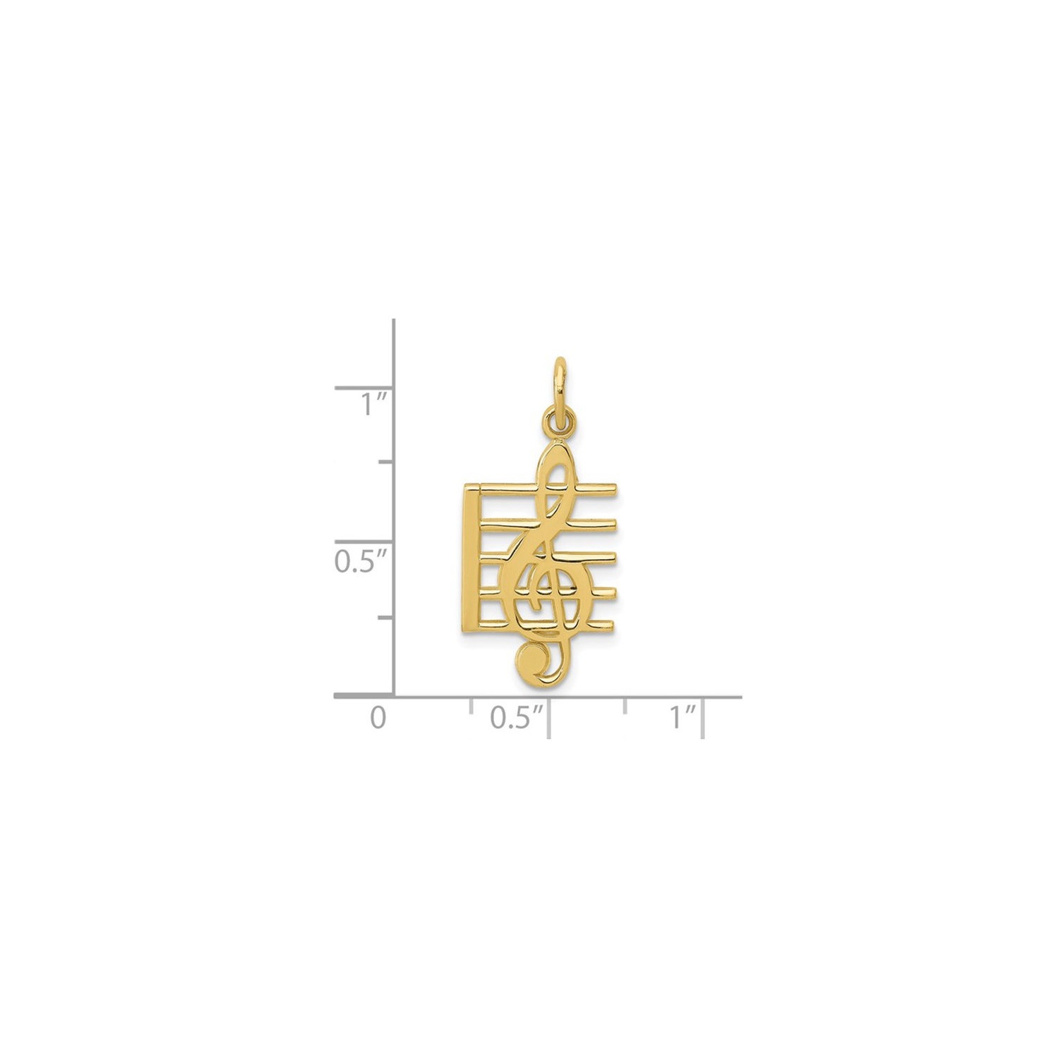 10K Yellow Gold Musical Note Charm Pendant