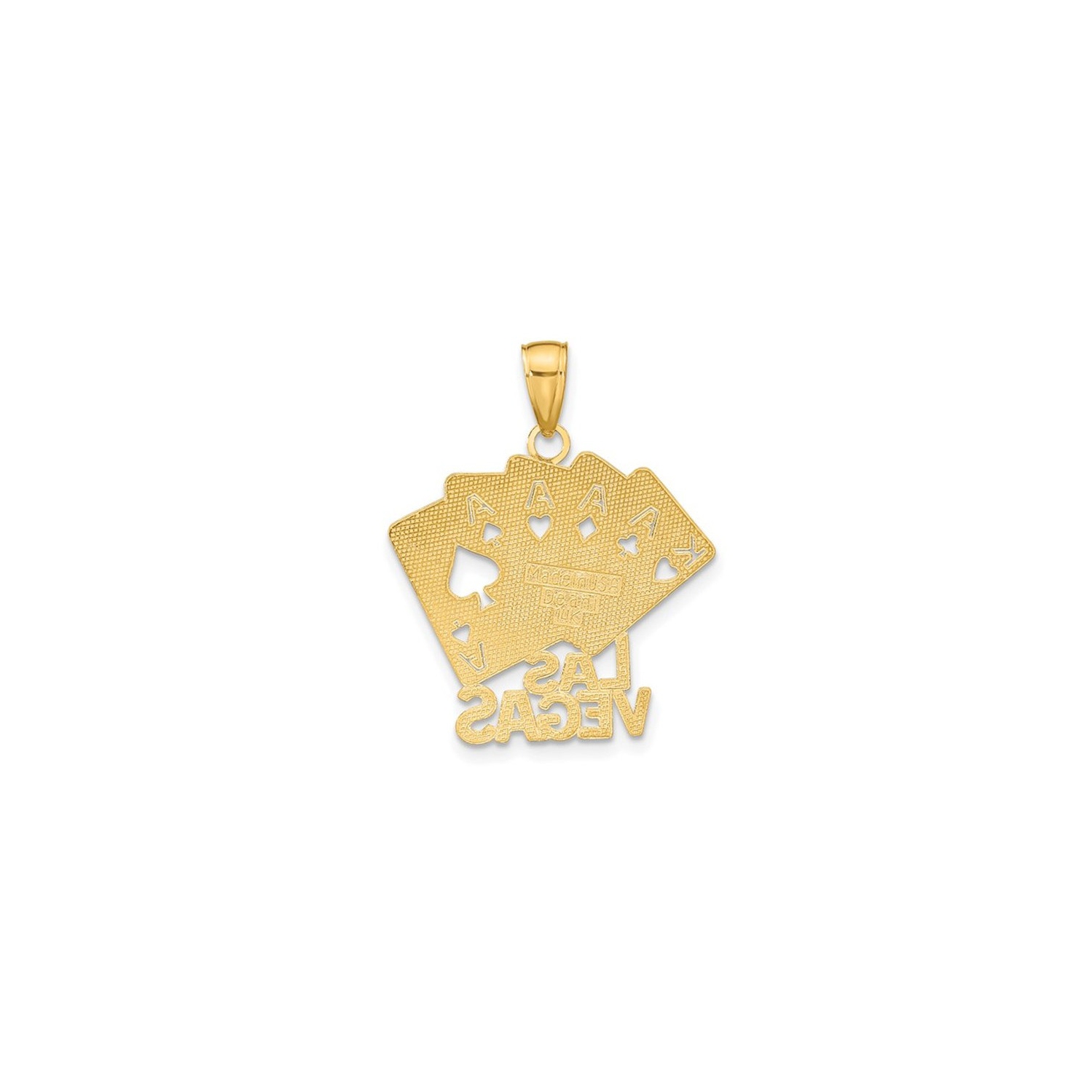 14K Yellow Gold Las Vegas Playing Cards Charm Pendant