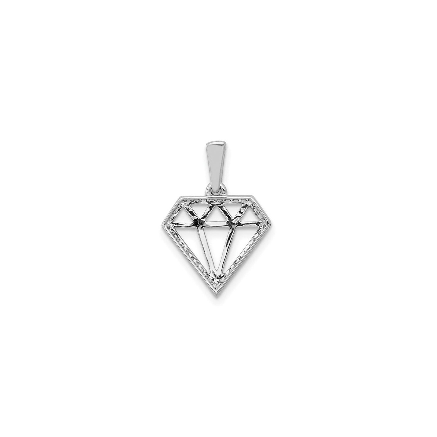 1/10 Carat Diamond Charm Pendant Necklace in 14K White Gold with Chain
