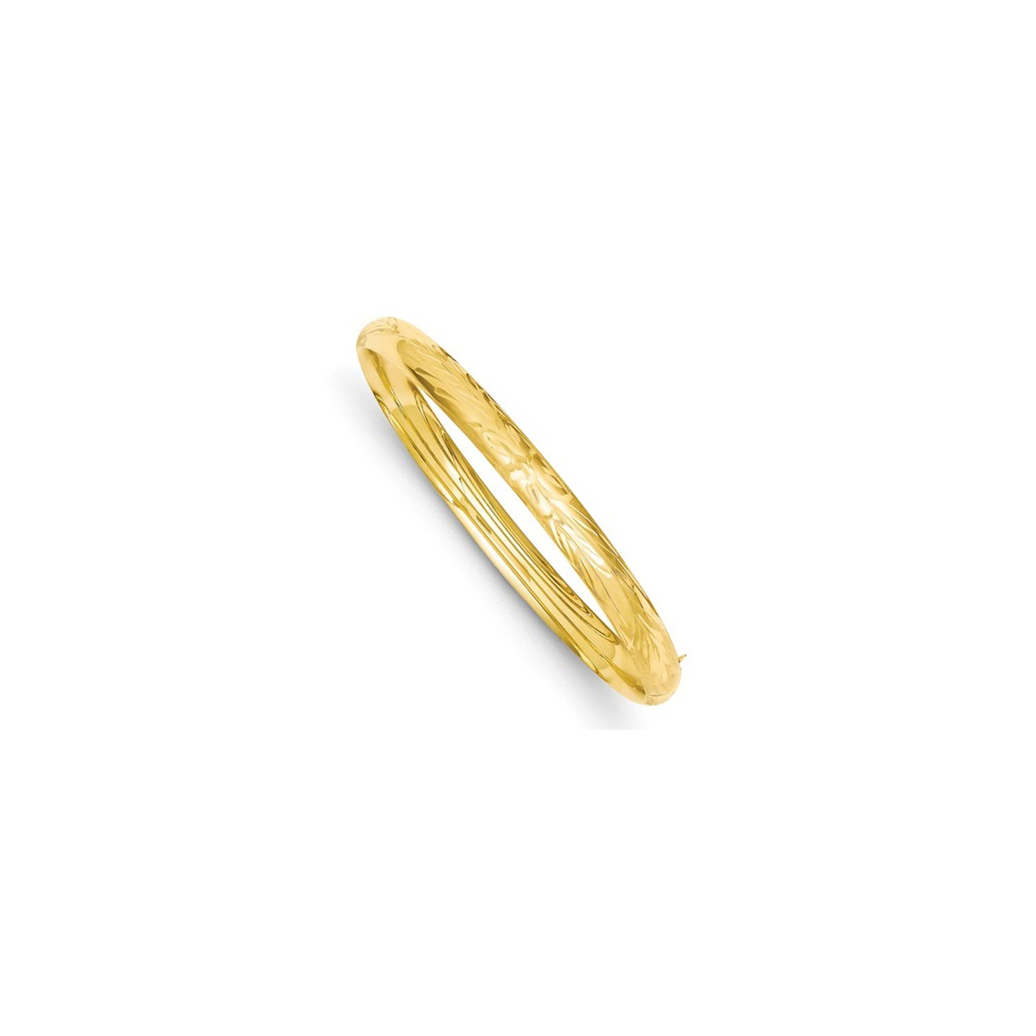 Bracelet à charnière en or jaune 14K K, taille diamant et satin