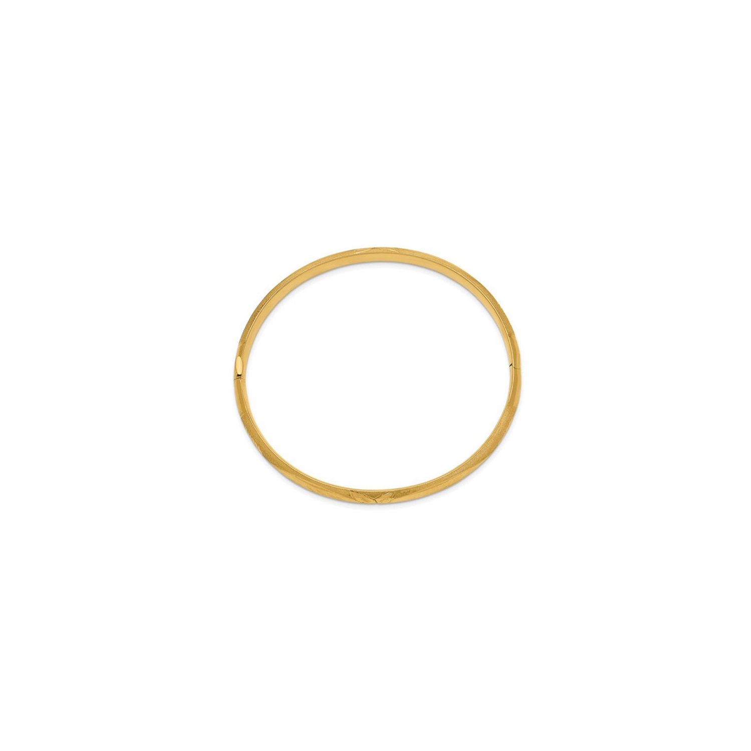 Bracelet à charnière en or jaune 14K K, taille diamant et satin