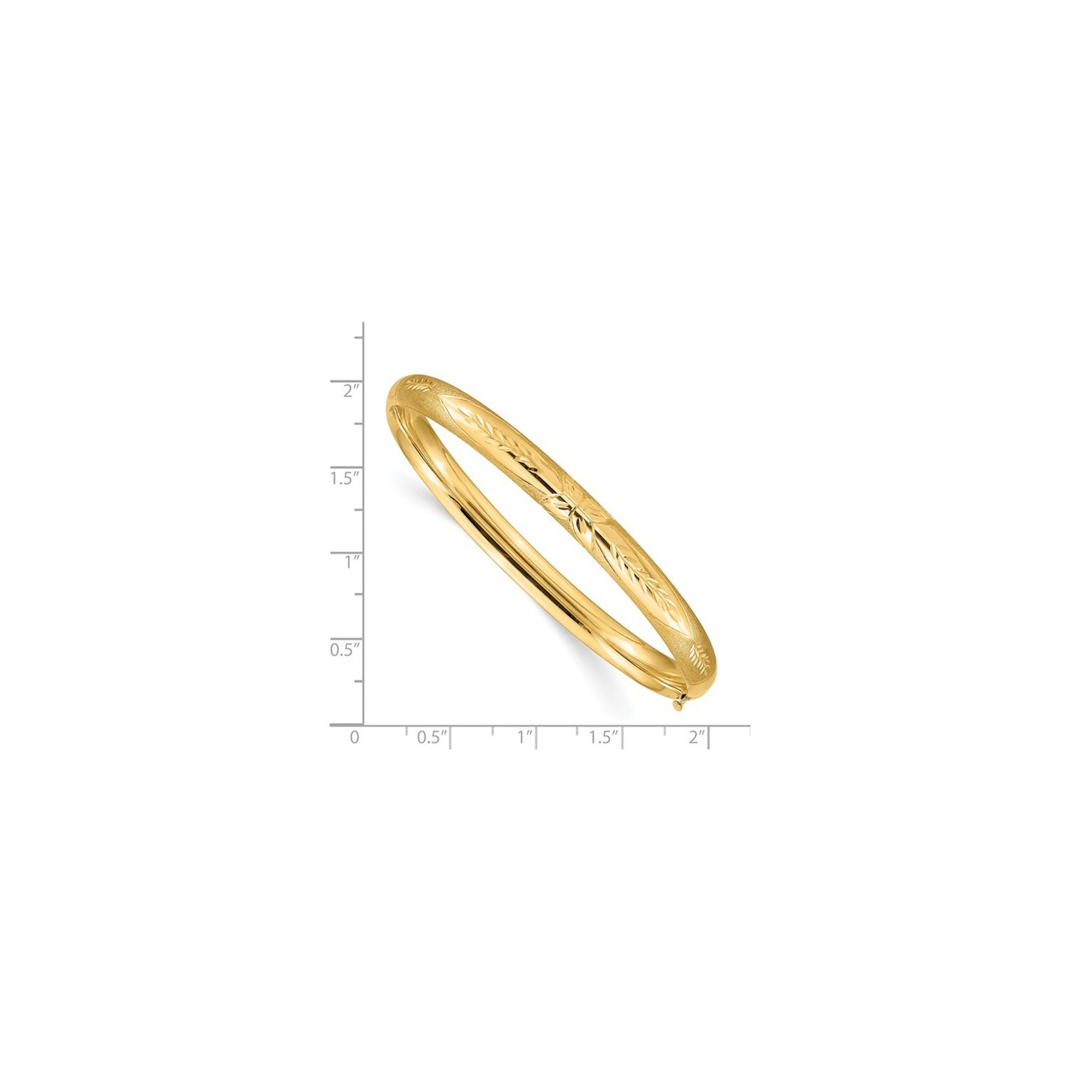 Bracelet à charnière en or jaune 14K K, taille diamant et satin