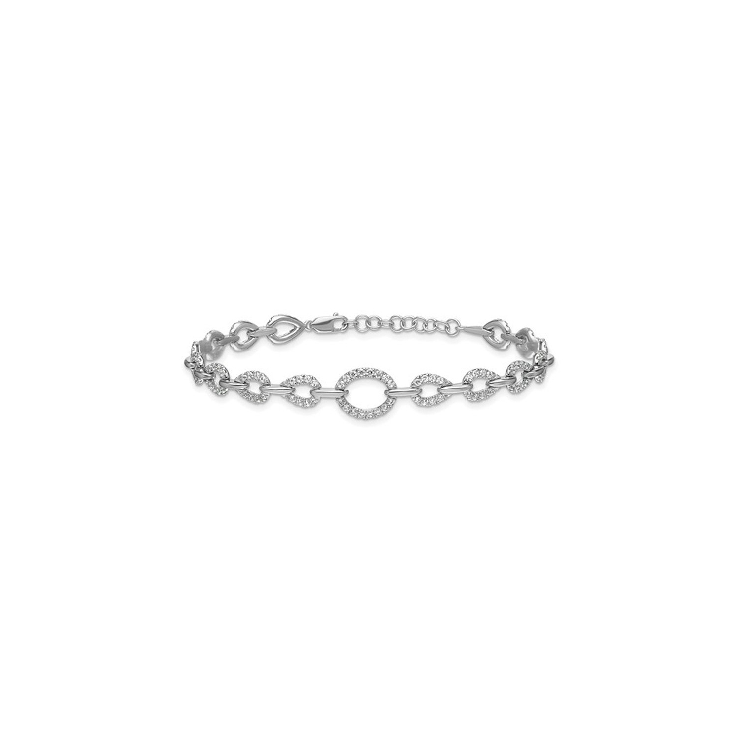 Bracelet en or blanc 14K ct avec diamants d'1,42&nbsp;carat cultivés en laboratoire