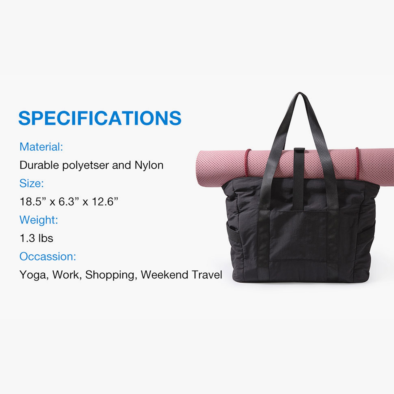 Sac fourre-tout Zorauesque de Bagsmart – Noir