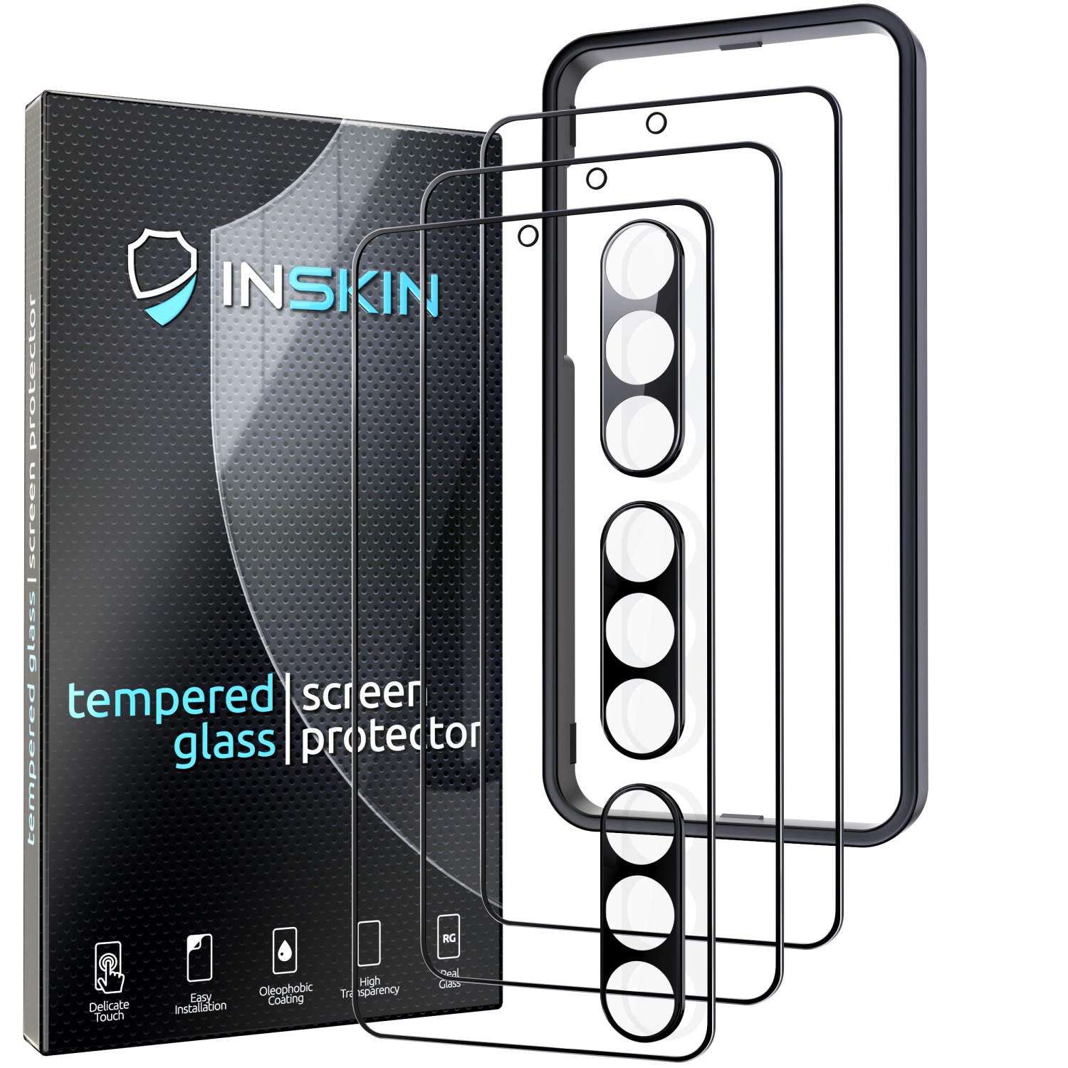 Inskin Anti Glare Screen Protector for Samsung Galaxy S23 Plus 5G 6.6 inch - 3+3 Pack with HD Clear Camera Lens Guard