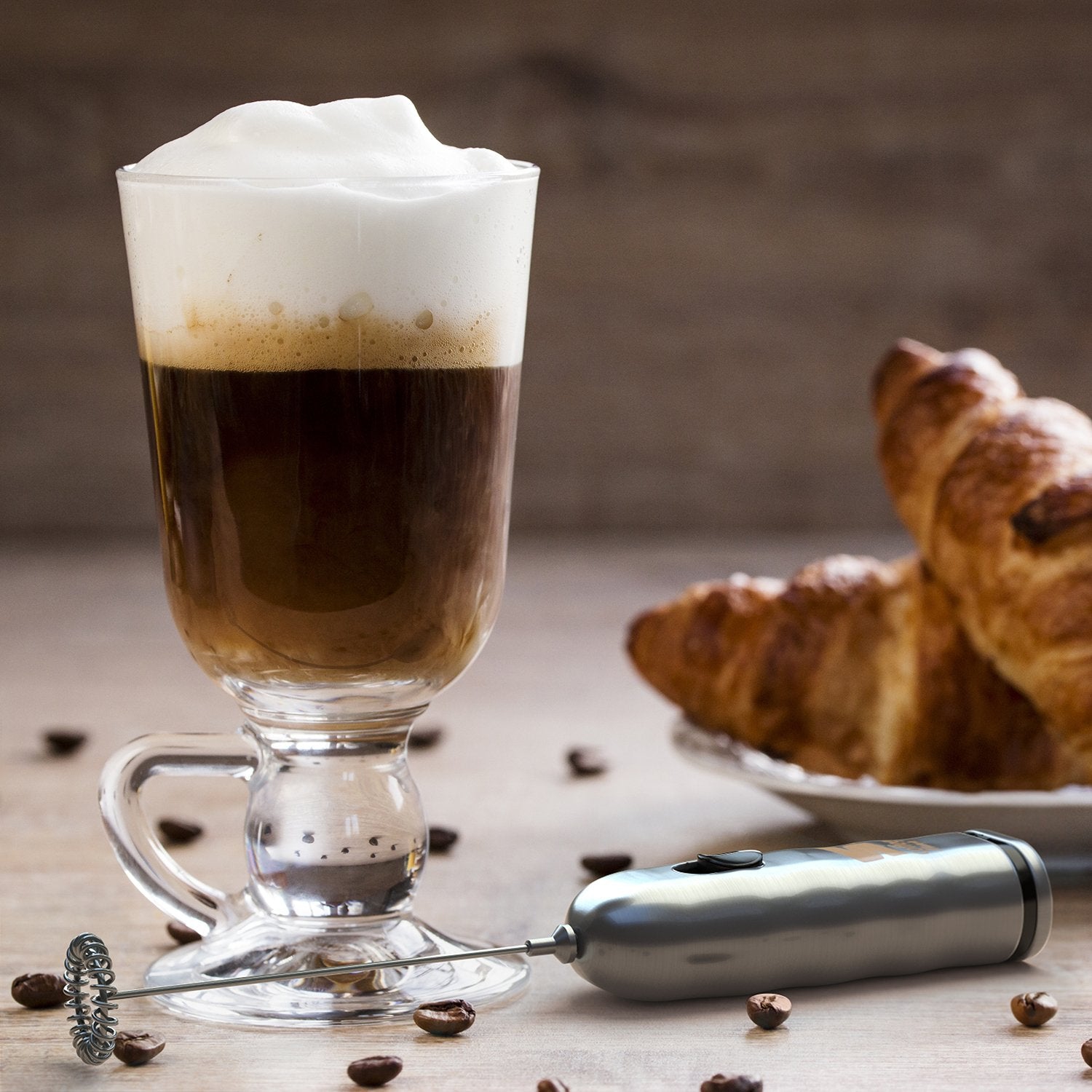 Inskin CoffeeMania Dual Speed Stainless Steel Milk Frother – Handheld Whisk for Latte, Cappuccino, Matcha, Hot Chocolate, and More