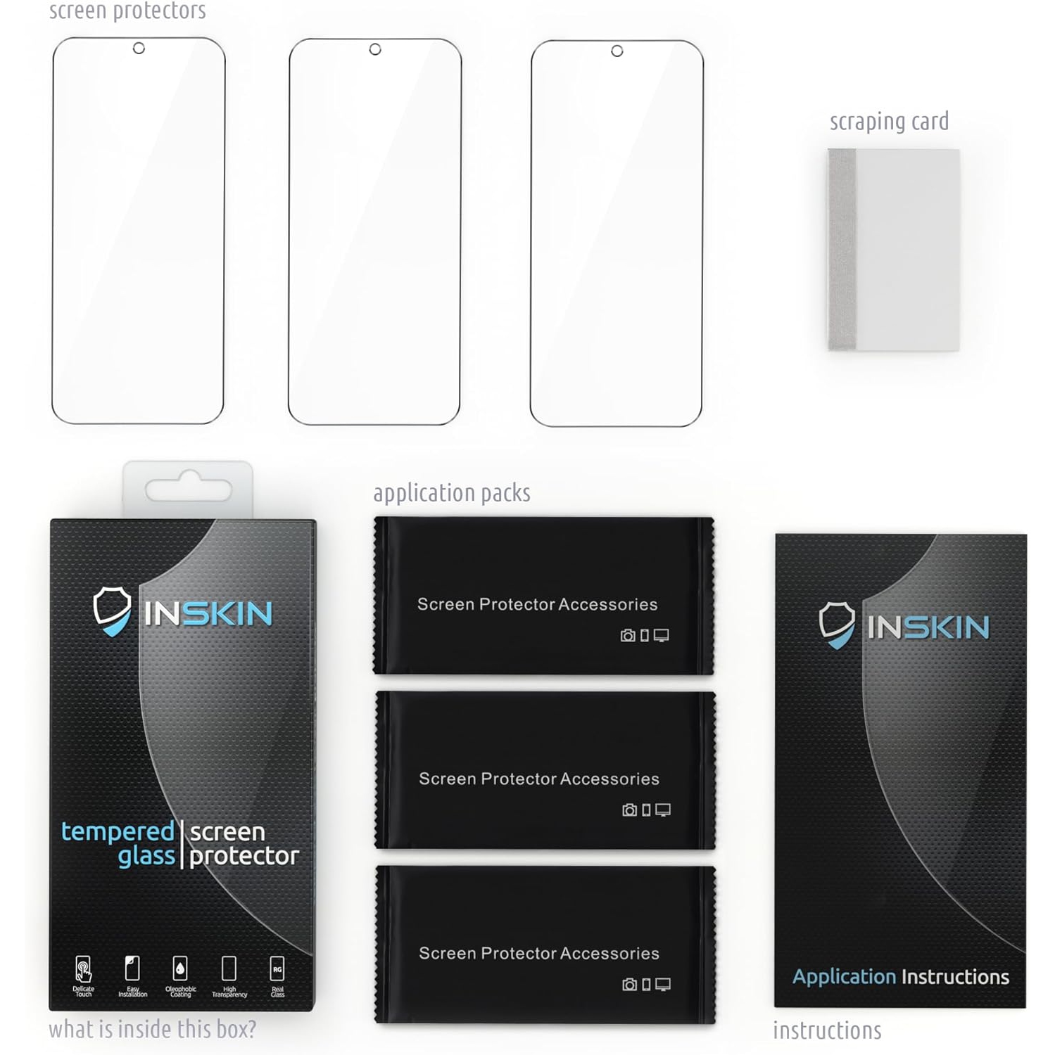 Protecteur d'écran d'Inskin pour Galaxy A51 4G/A51 5G/A51 5G UW 6,5 po de Samsung – Paquet de 3, verre trempé, revêtement plasma, prise en