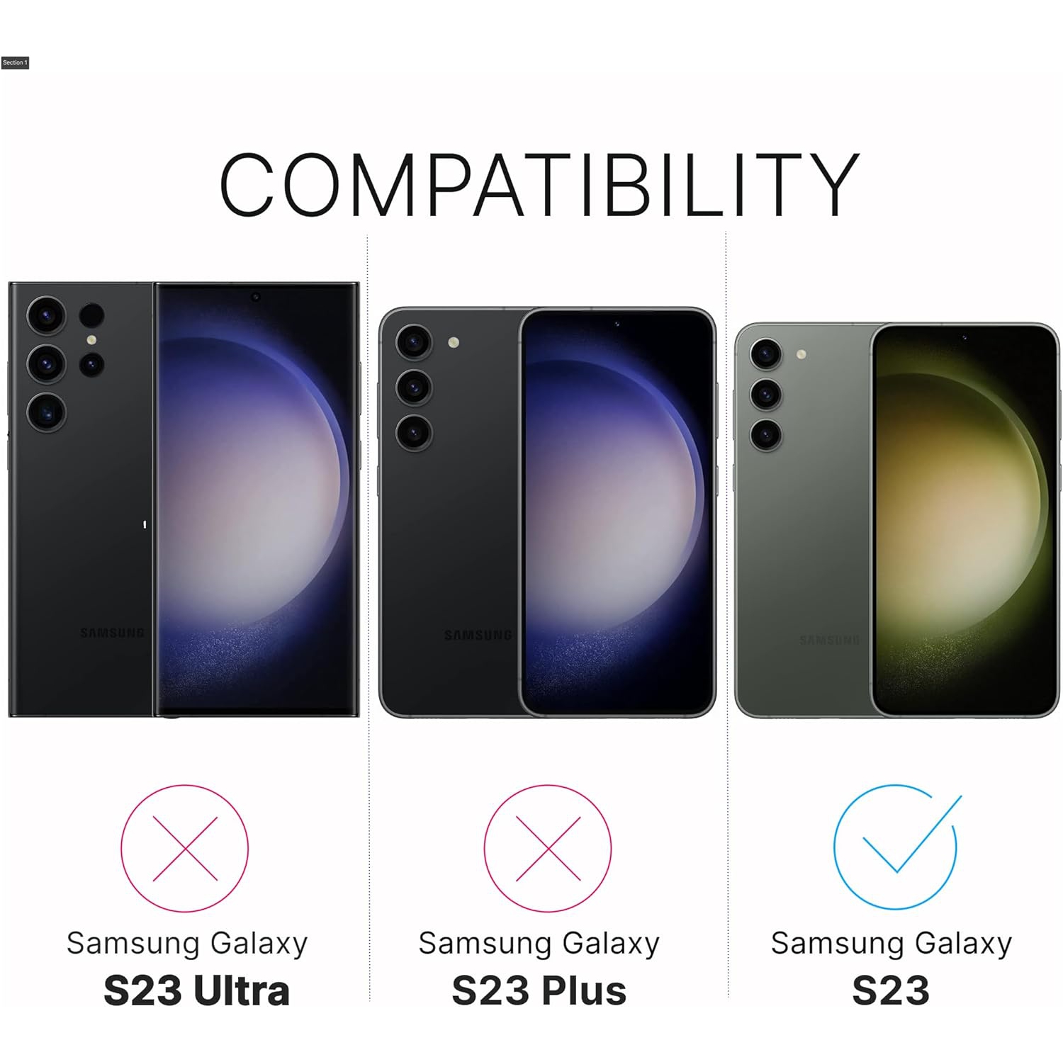 Inskin Screen Protector for Samsung Galaxy S23 5G - 3+3 Tempered Glass for Screen & Camera Lens, Auto-Align Installation, Plasma Coating, Fingerprint