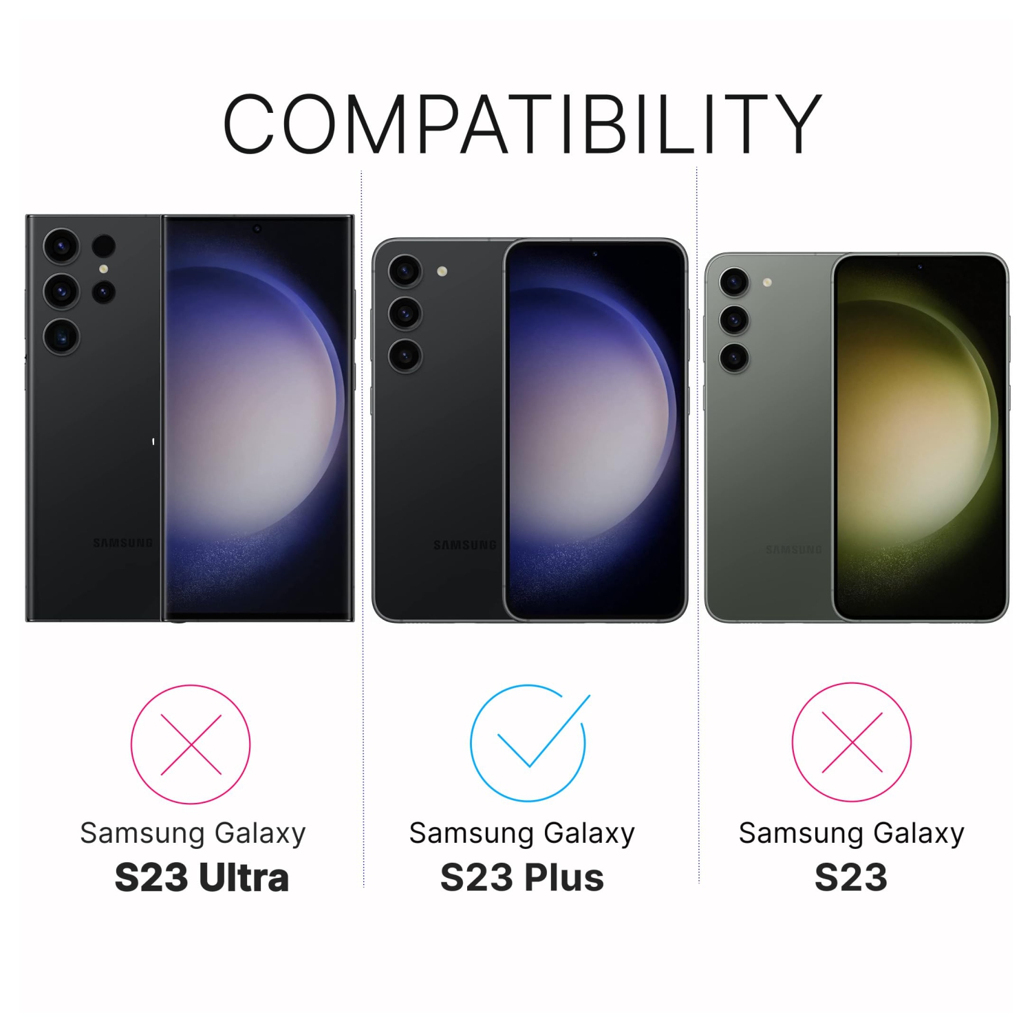 Inskin Privacy Screen and HD Clear Camera Lens Protector, fits Samsung Galaxy S23 Plus 5G 6.6 inch - 3+3 Pack