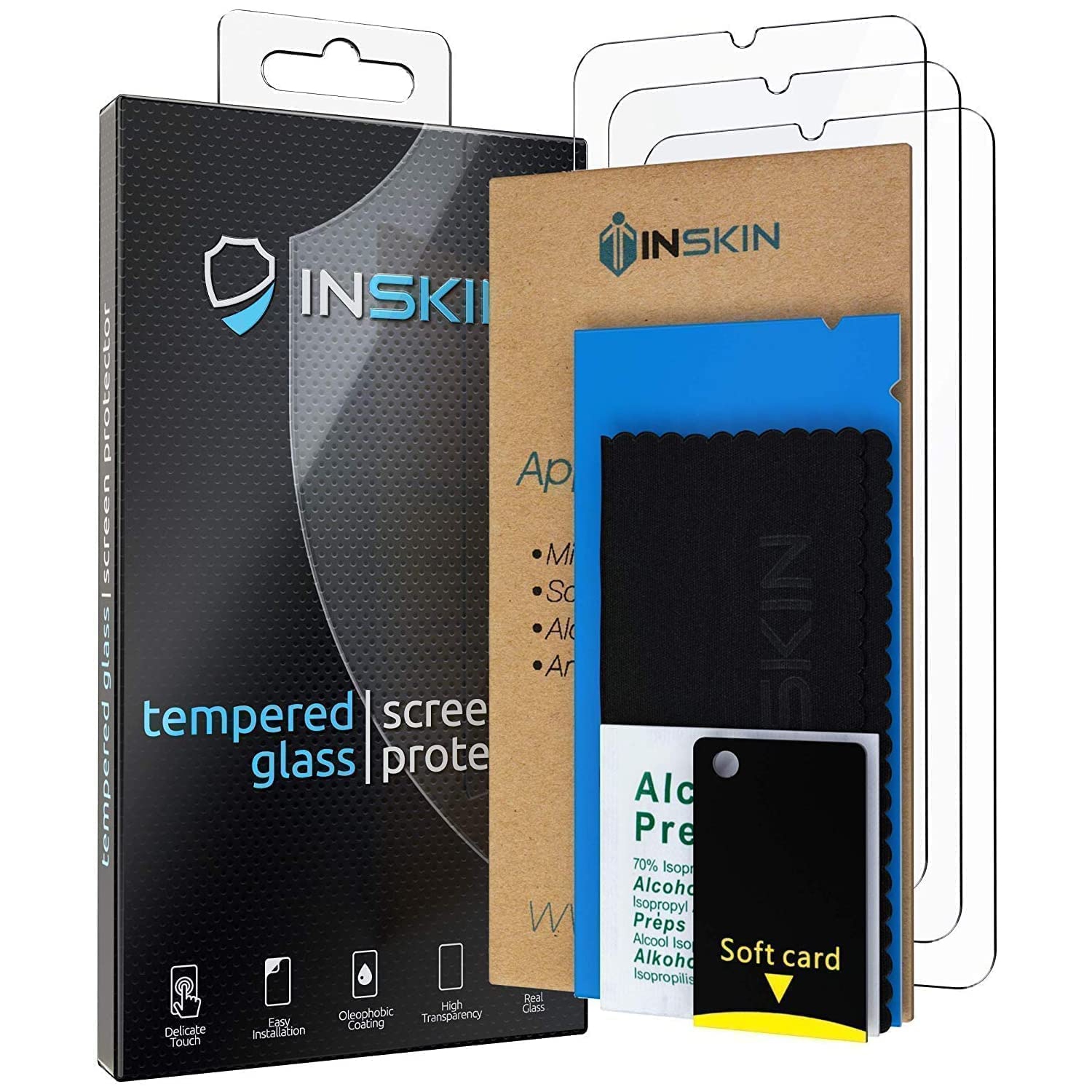 Inskin – Protecteur d’écran en verre trempé pour Samsung Galaxy A14 5G 2023 6,6&nbsp;po série SM-A146 – Paquet de 3, Ultra HD, revêtement plasma