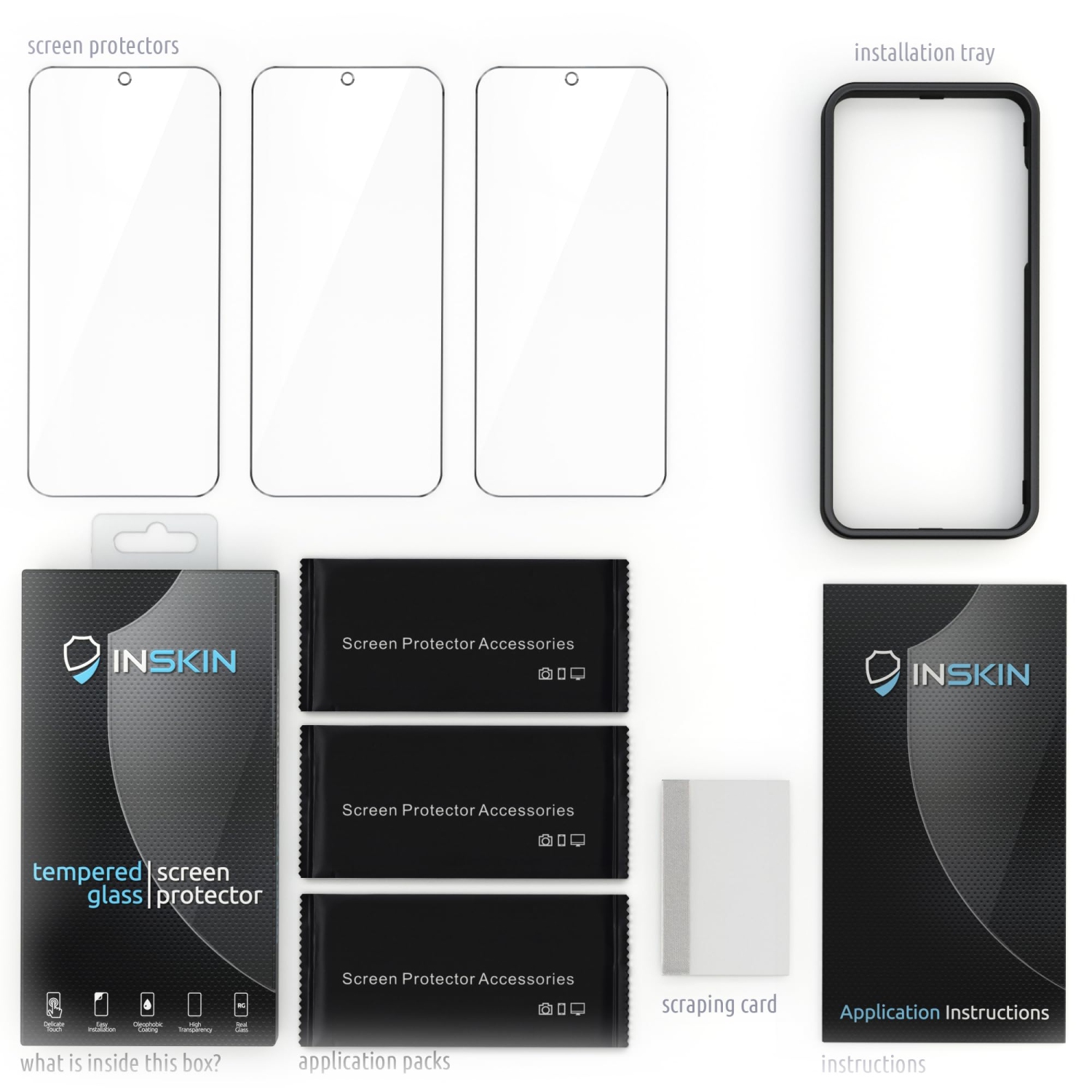 Inskin Screen Protector for Samsung Galaxy S21 FE 5G/4G - 3-Pack Tempered Glass, Auto-Align Installation, Plasma Coating, Fingerprint ID Support,