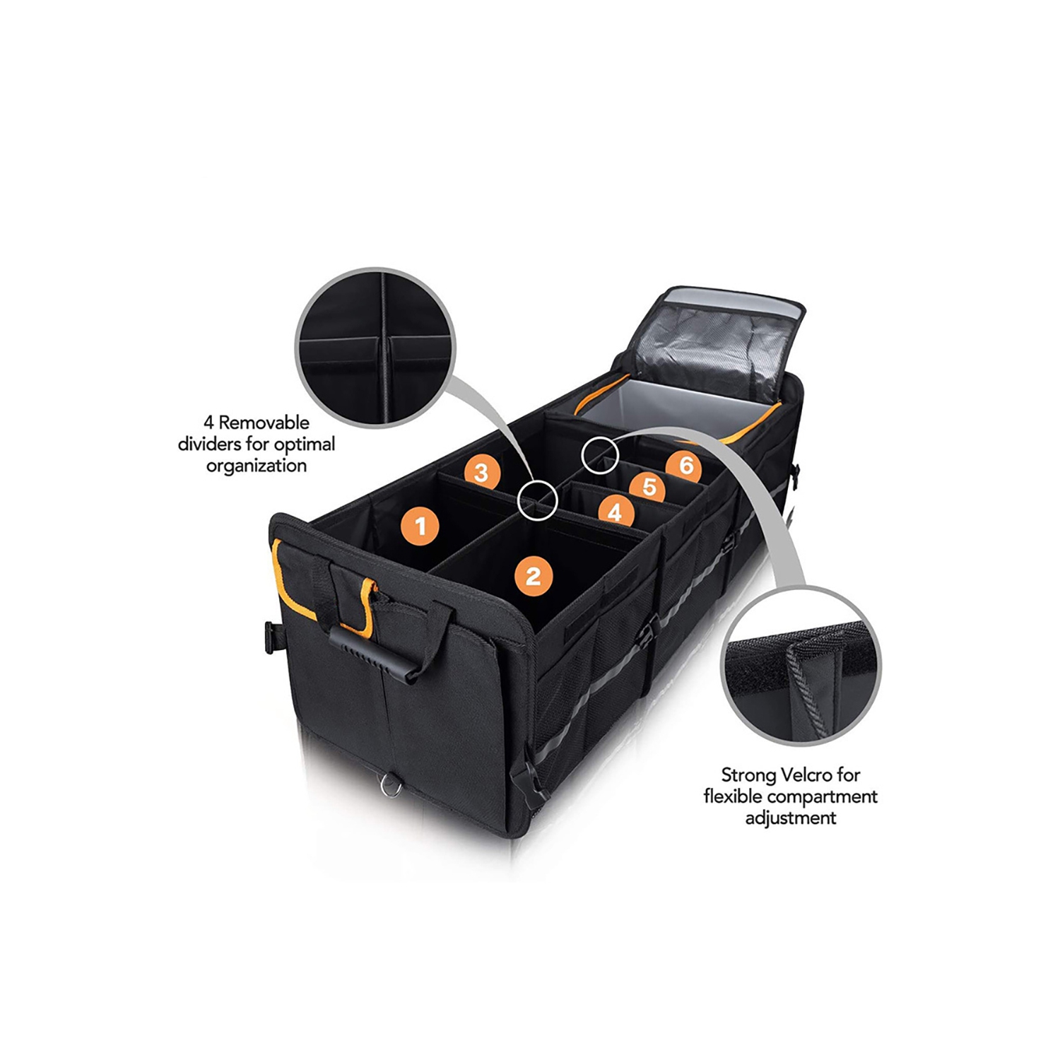 axGear Car Trunk Storage Box Cargo Organizer Collapsible Adjustable Lid for Car SUV