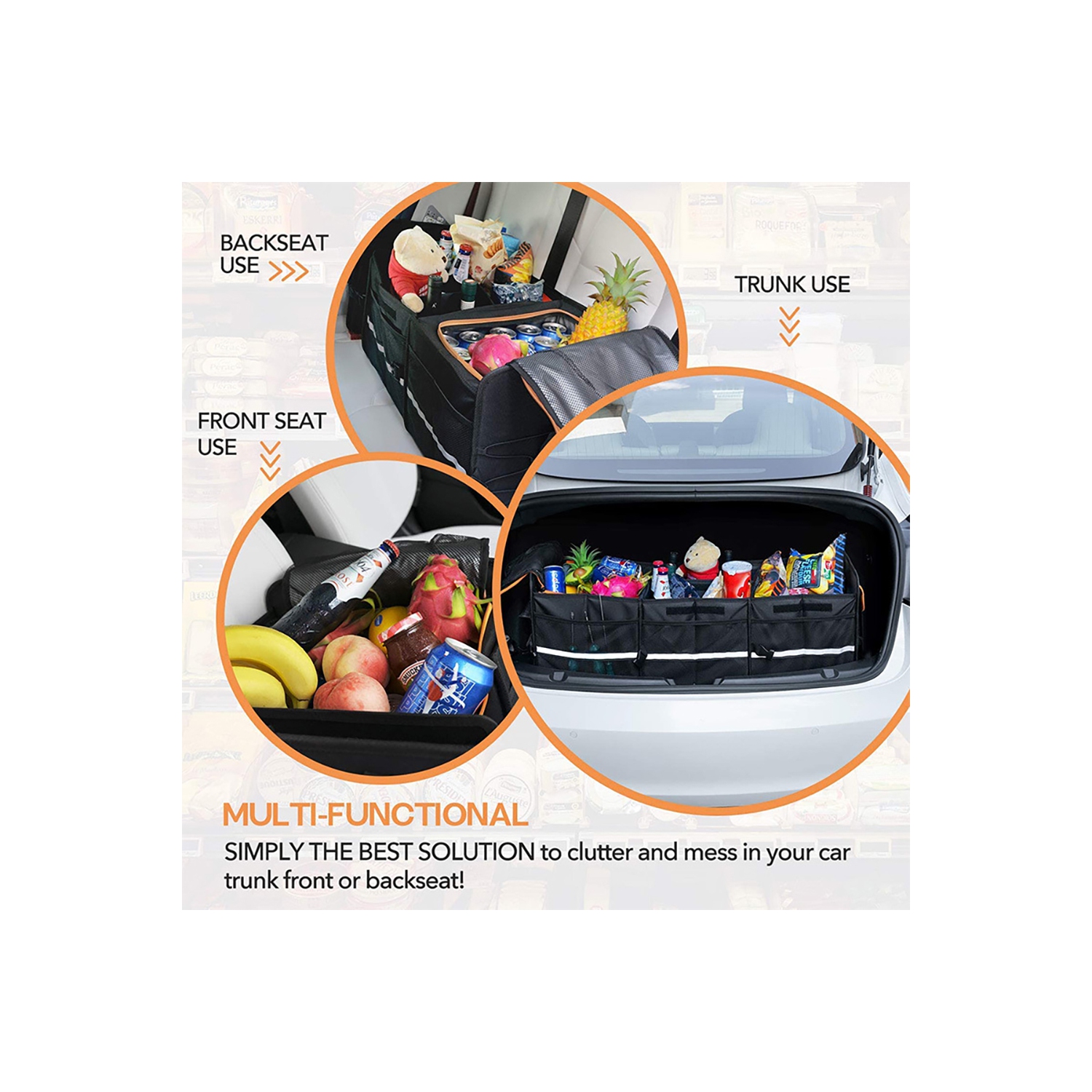 axGear Car Trunk Storage Box Cargo Organizer Collapsible Adjustable Lid for Car SUV