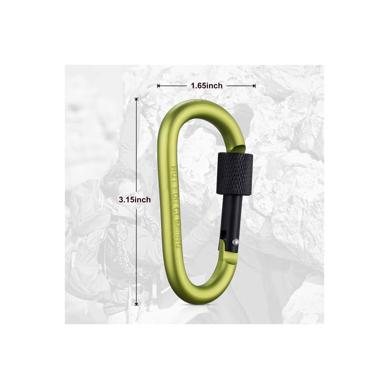 axGear Cargo Carabiner Clips D Ring Sharp Key Hook Buckle w Screw Gate 10 PCS Aluminum