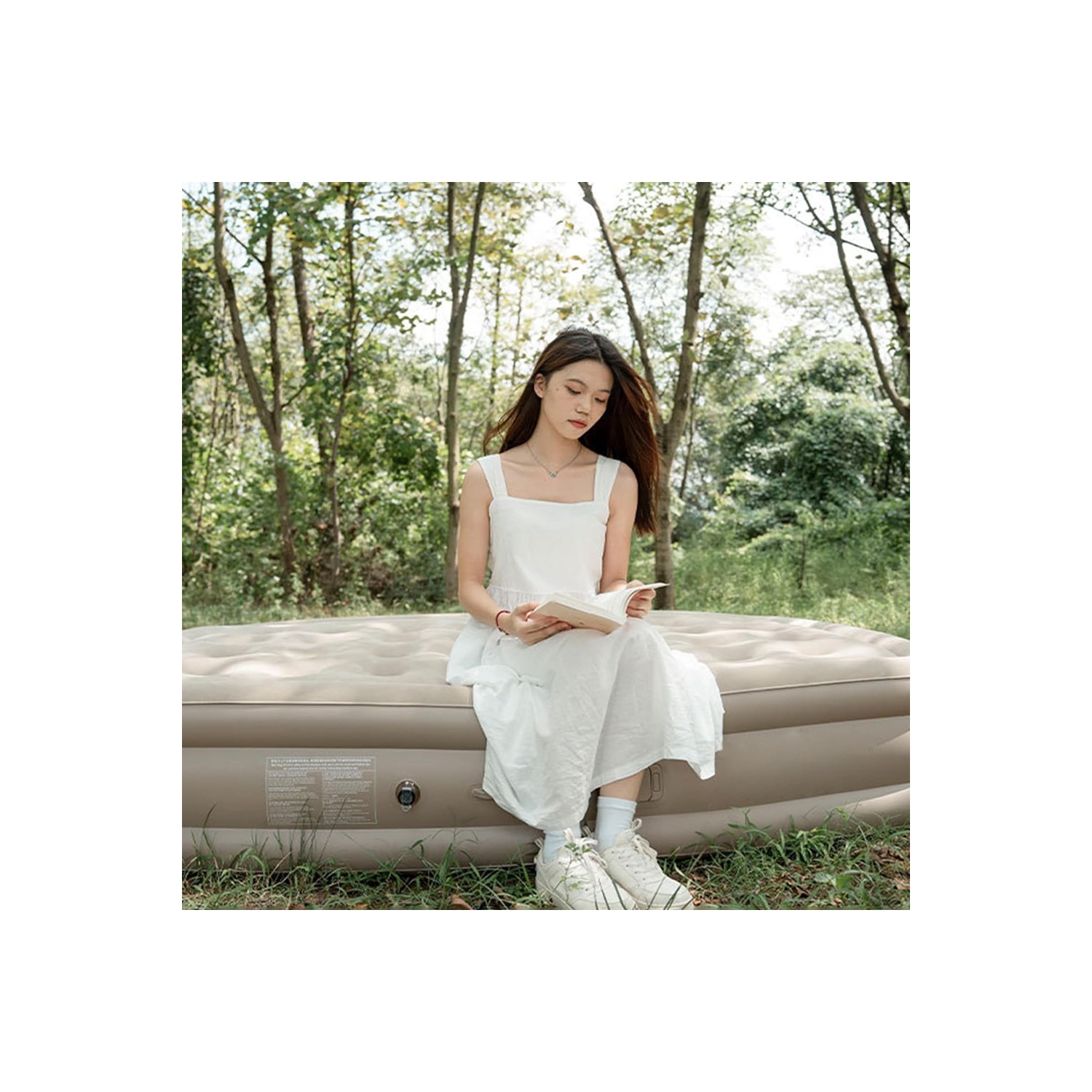 axGear Air Bed Mattress Queen Size Built-in Pump LED Inflatable with 2 Pillows