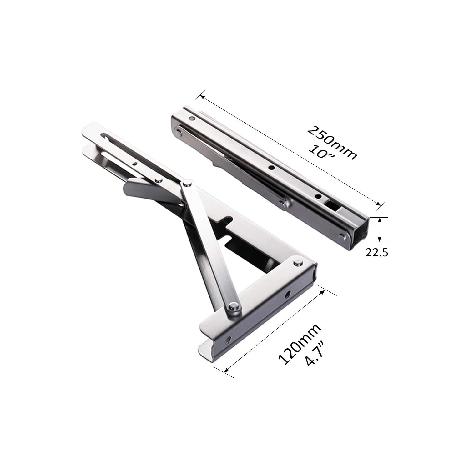 axGear Folding Shelf Brackets 10 Inch Stainless Steel Drop Down Bracket Heavy Duty