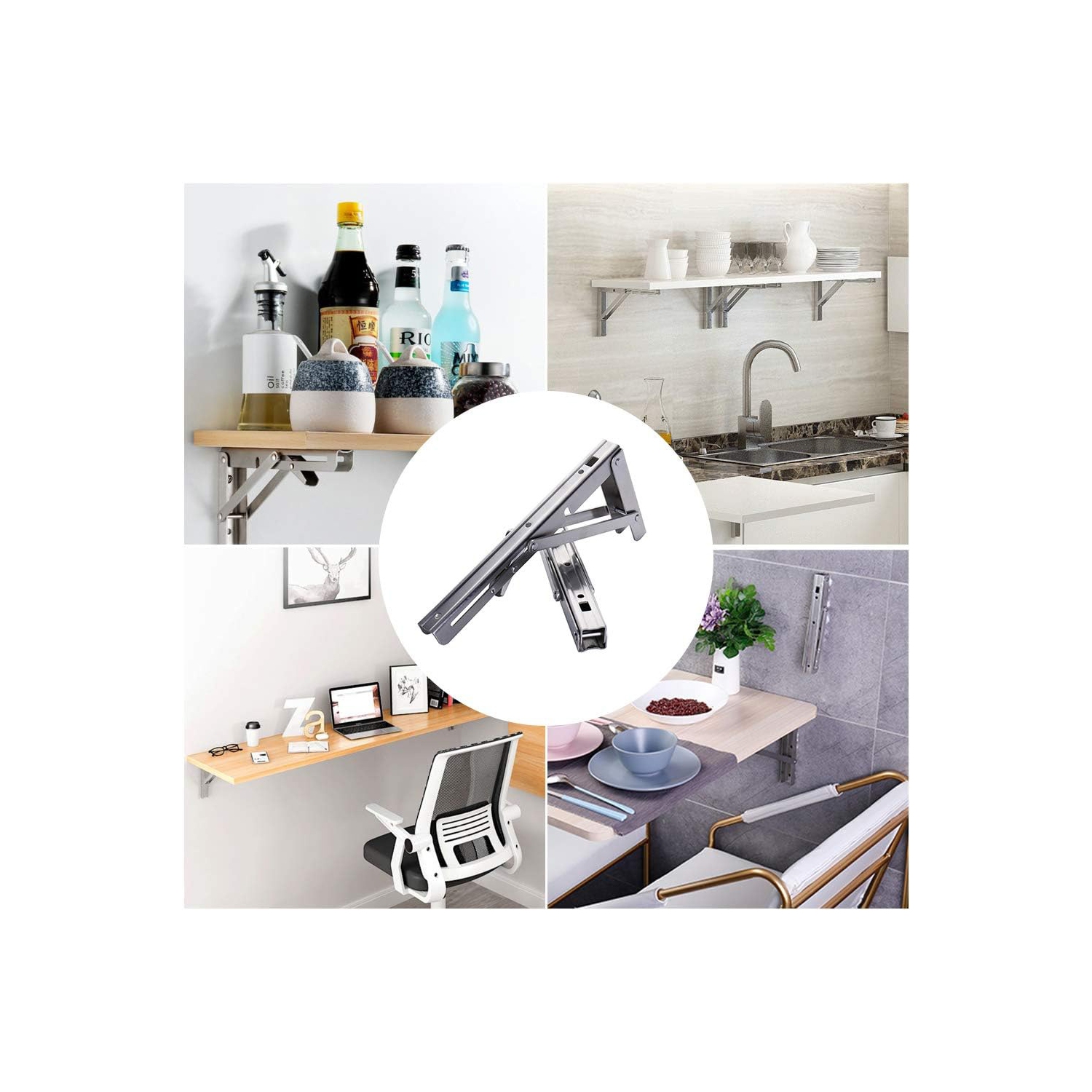 axGear Folding Shelf Brackets 10 Inch Stainless Steel Drop Down Bracket Heavy Duty