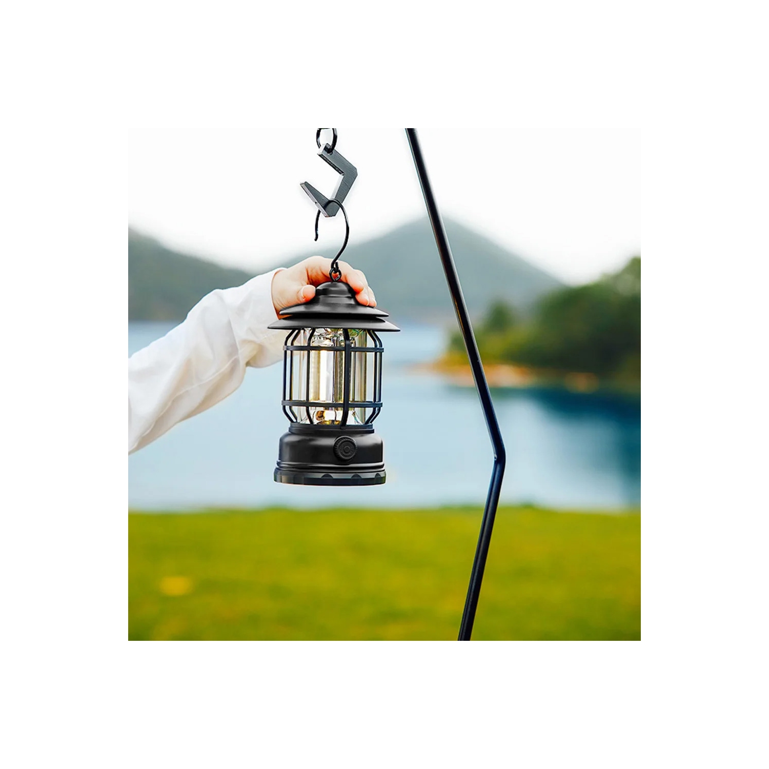 Lampe de camping à DEL avec gradateur à crochet pour l'extérieur d'axGear