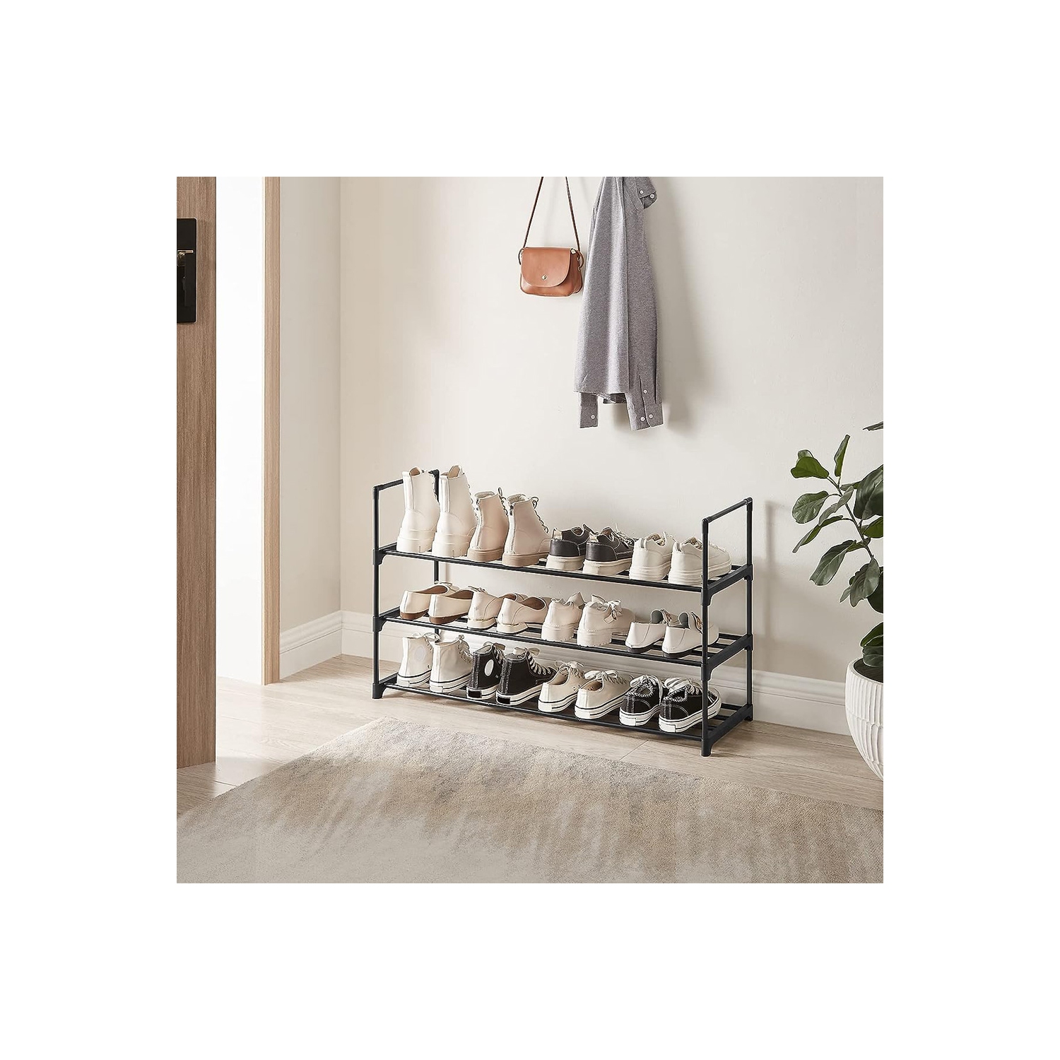 axGear Shoe Rack Organizer Adjustable Expandable Storage Shelf Free Standing