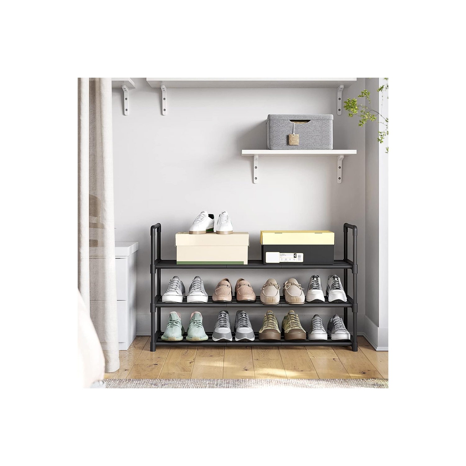 axGear Shoe Rack Organizer Adjustable Expandable Storage Shelf Free Standing