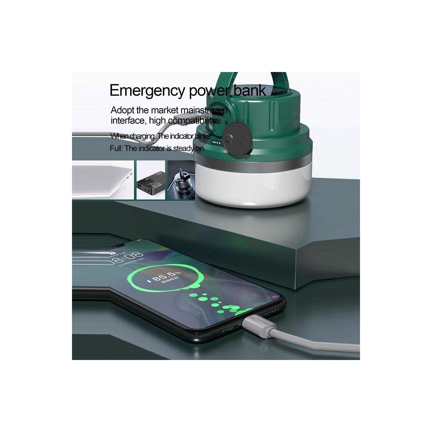 axGear Solar Camping Light LED Lantern Tent Light Outdoor Flashlight Rechargable